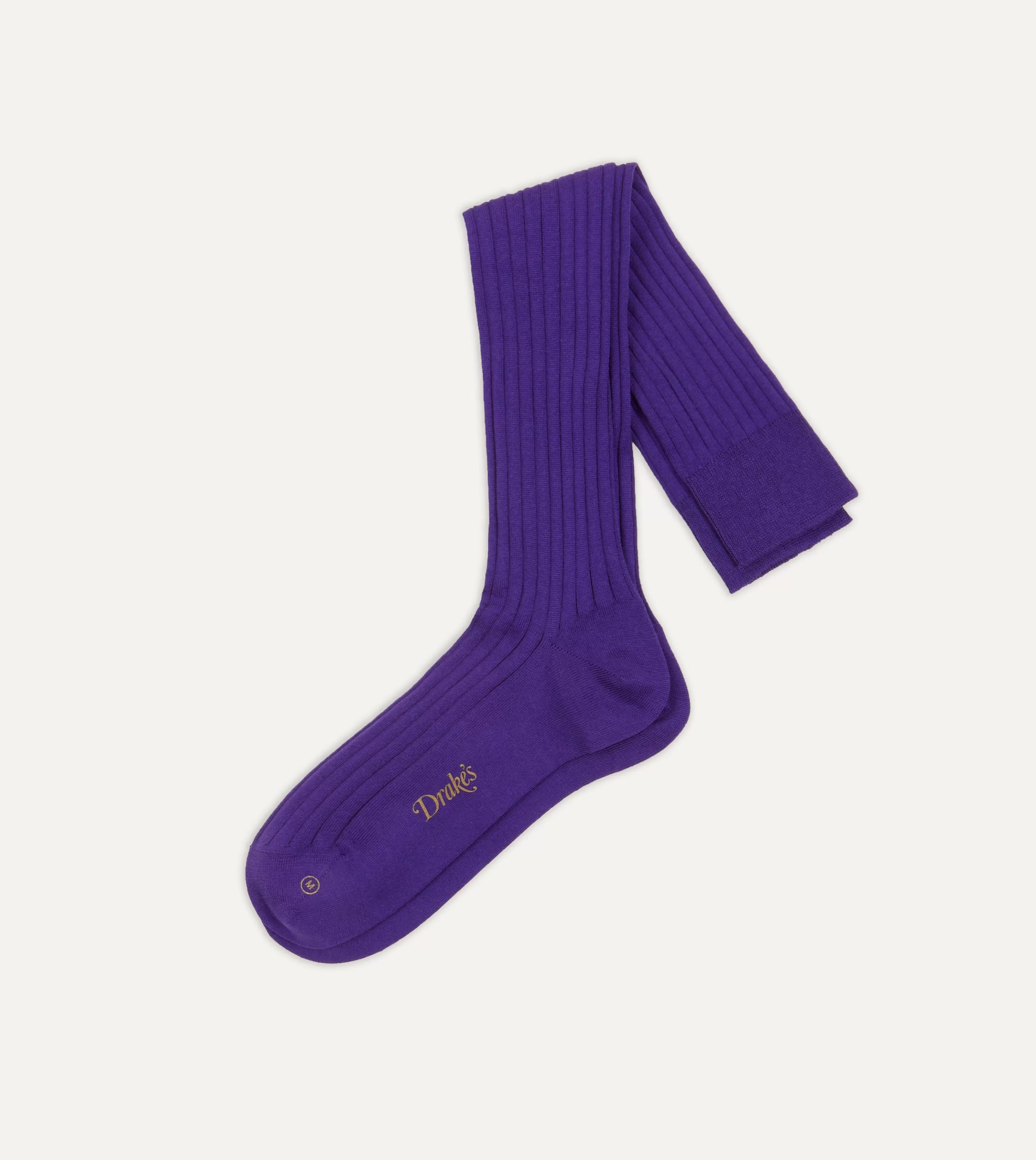 Drake’s Socks | Cotton Over-the-Calf Socks Purple