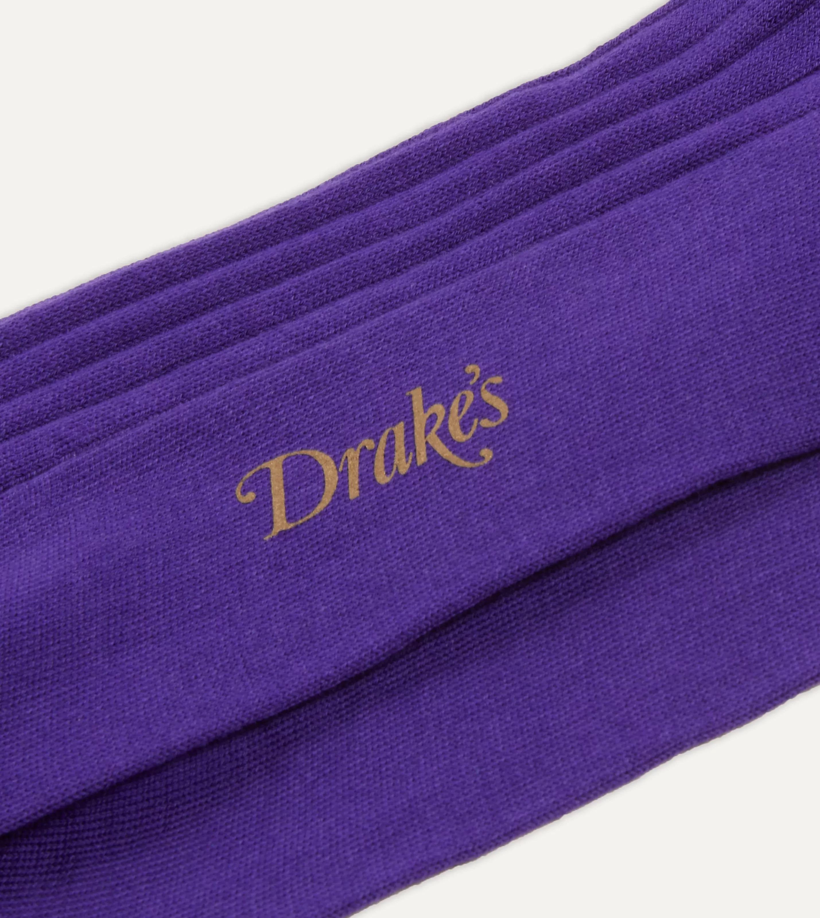 Drake’s Socks | Cotton Over-the-Calf Socks Purple