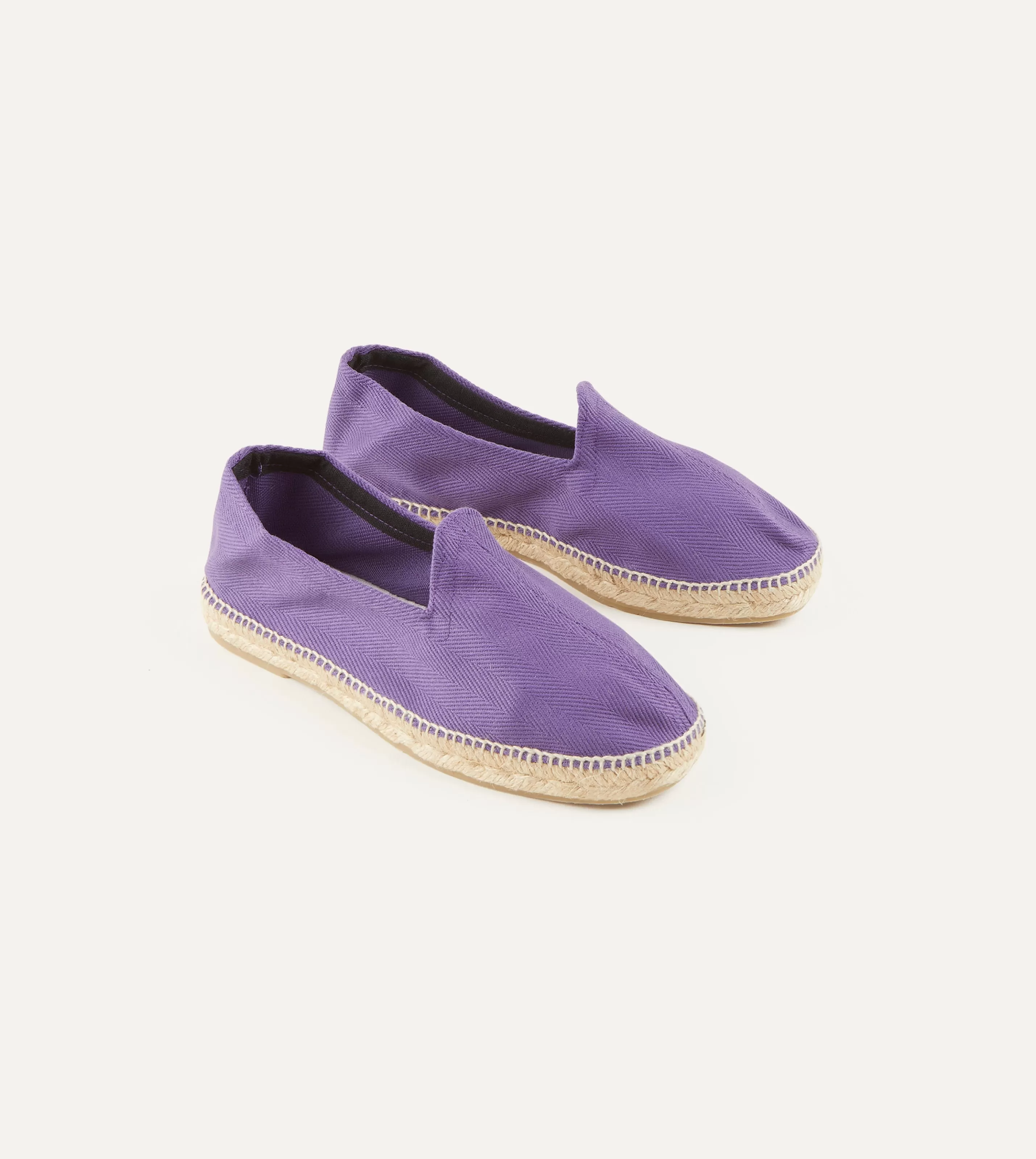 Drake’s Footwear | Espadrilles | Herringbone Cotton Espadrilles Purple