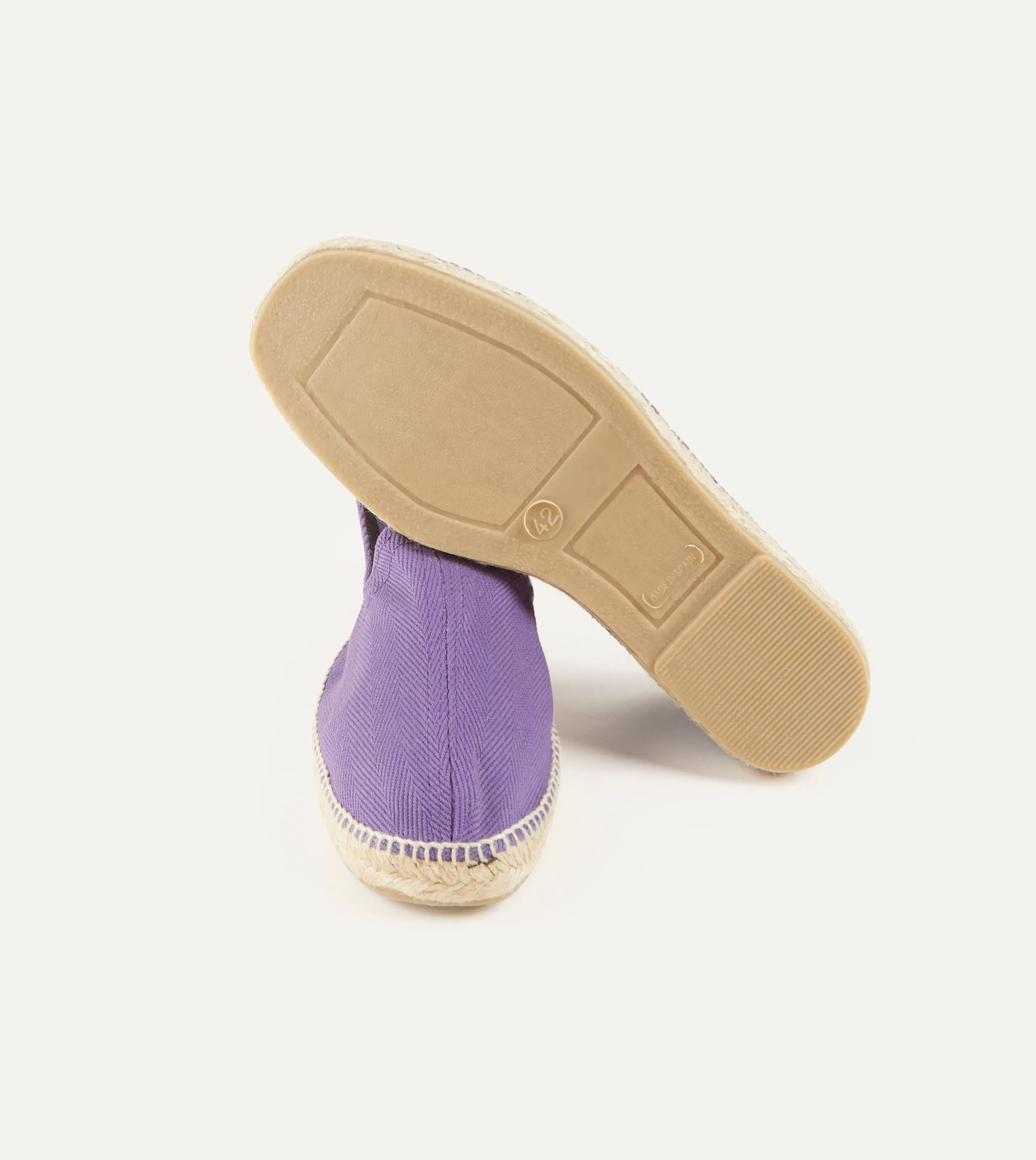 Drake’s Footwear | Espadrilles | Herringbone Cotton Espadrilles Purple