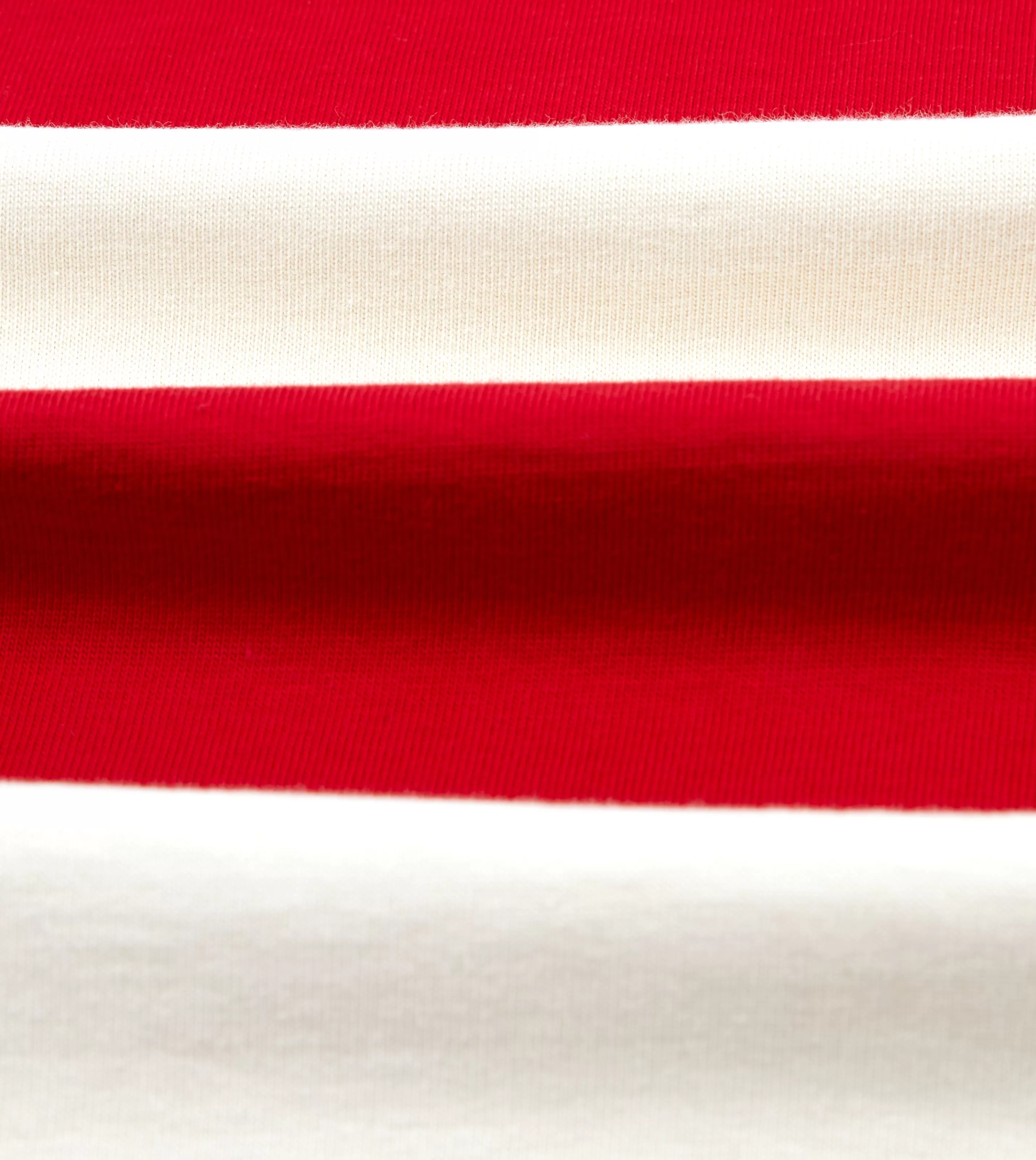 Drake’s T-Shirts | And White Wide Stripe Heavy Cotton Crew Neck Hiking T-Shirt Red