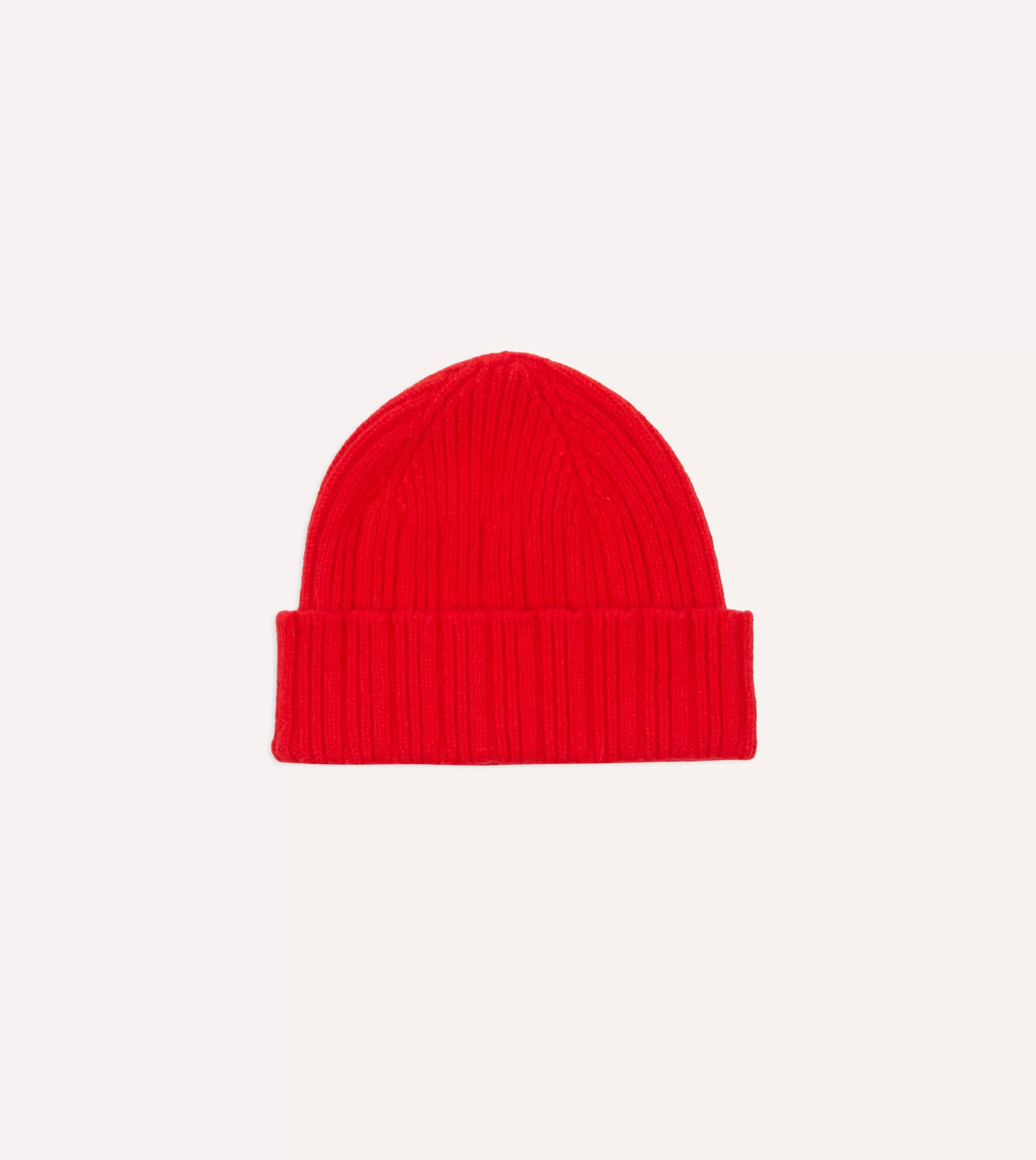 Drake’s Hats | Hats | Angora Lambswool Ribbed Knit Cap Red