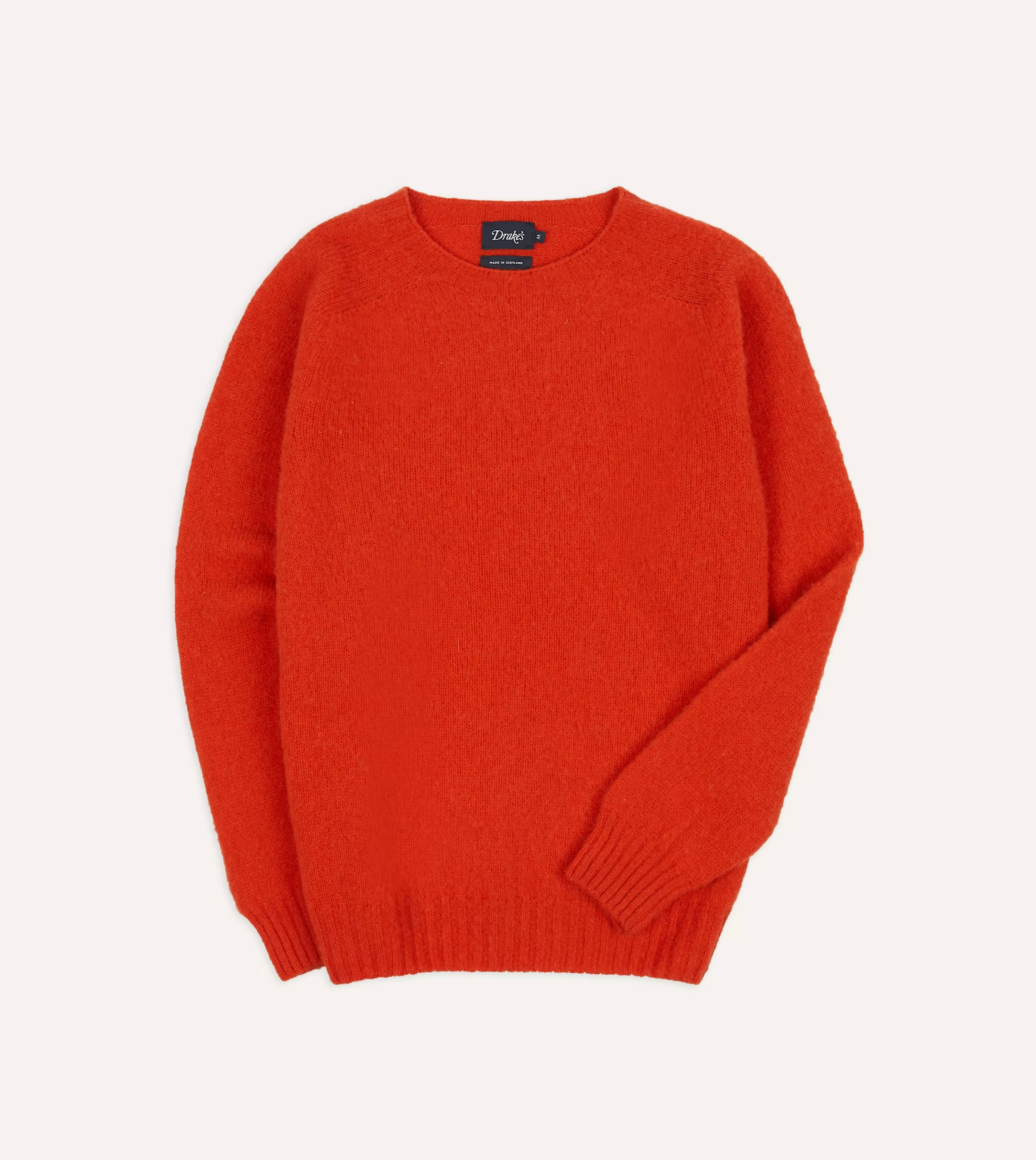 Drake’s Knitwear | Knitwear | Brushed Shetland Crew Neck Jumper Red