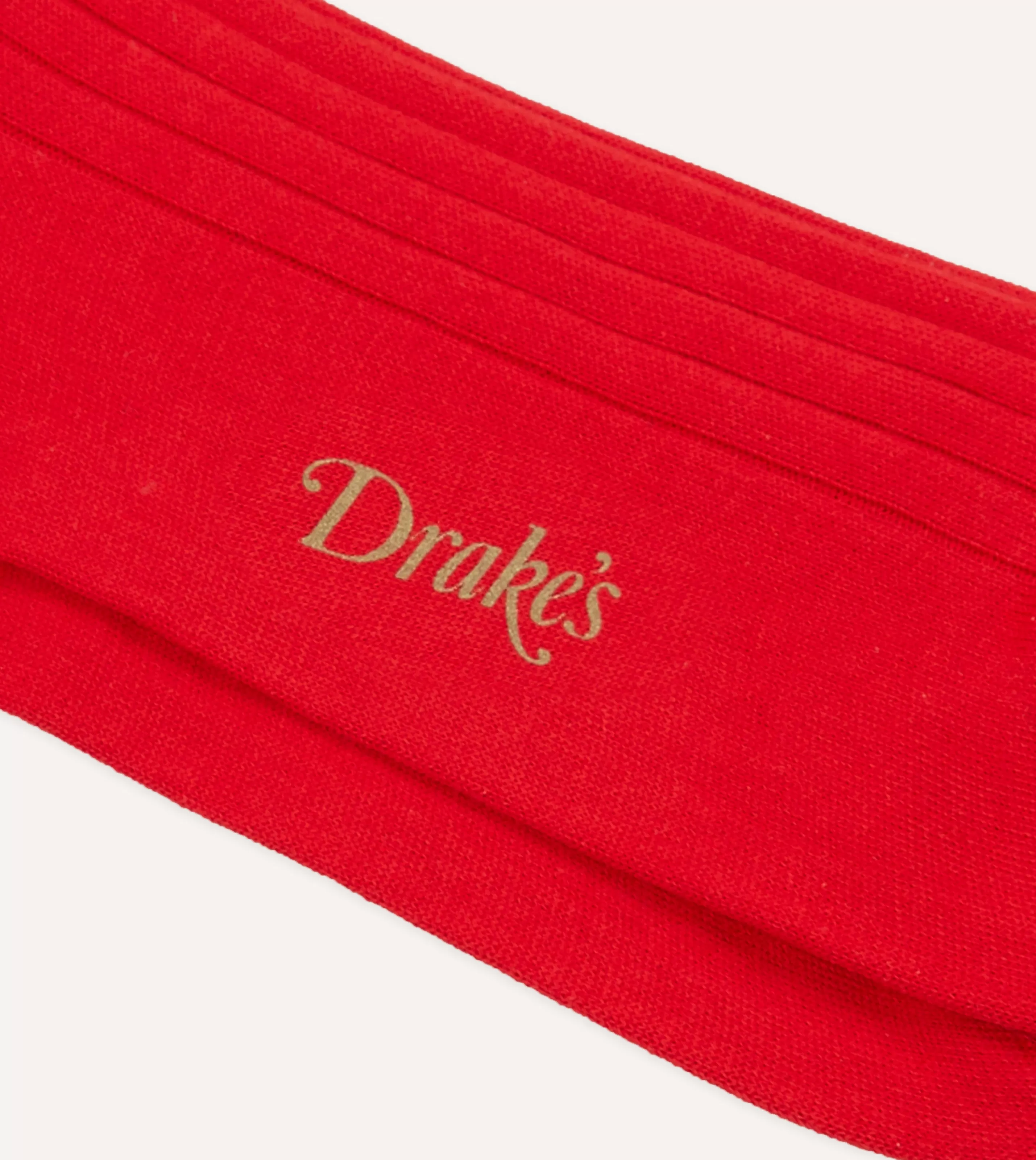 Drake’s Socks | Socks | Cotton Mid-Calf Socks Red