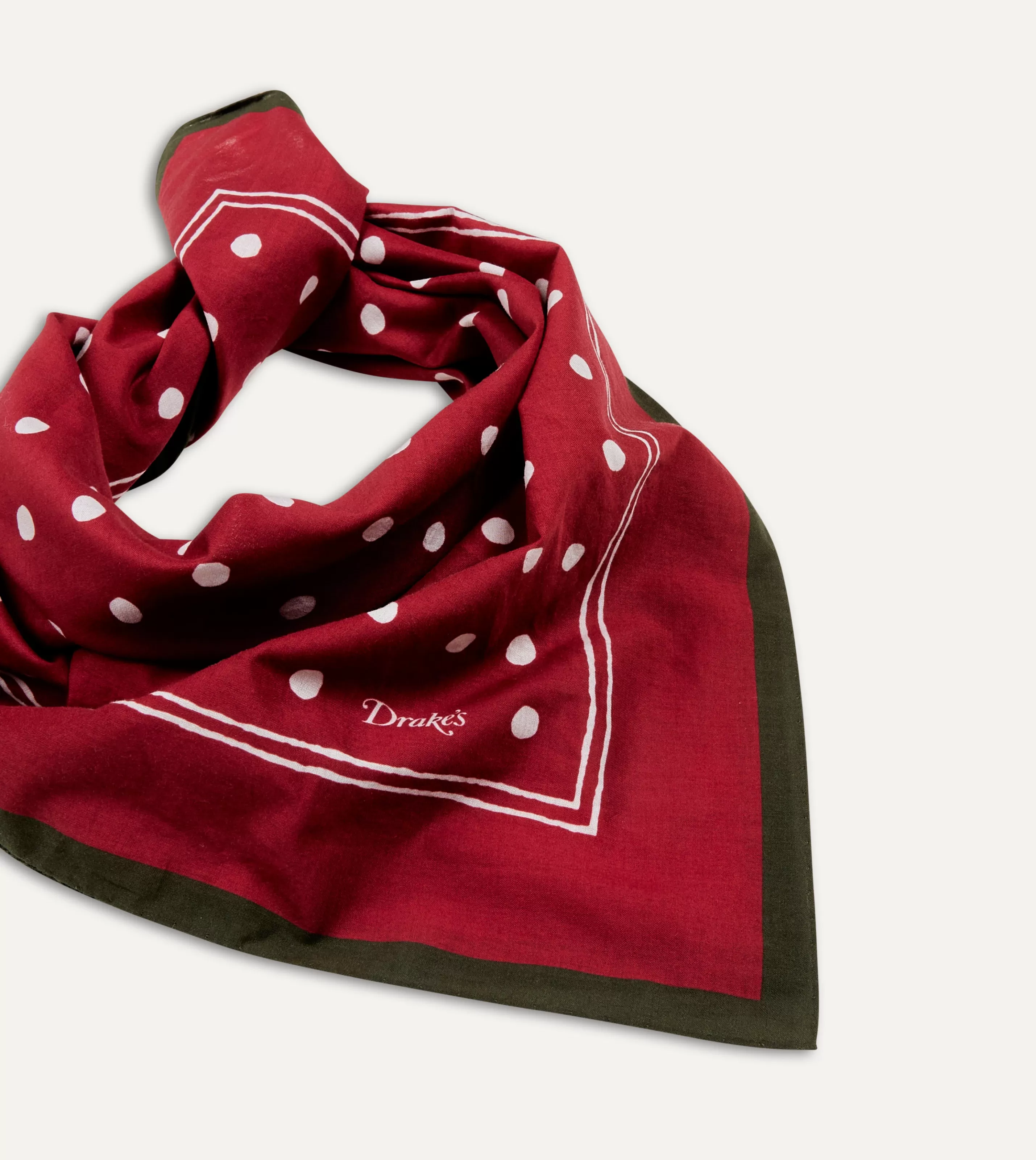 Drake’s Bandanas | Bandanas | Red Polka Dot Print Bandana