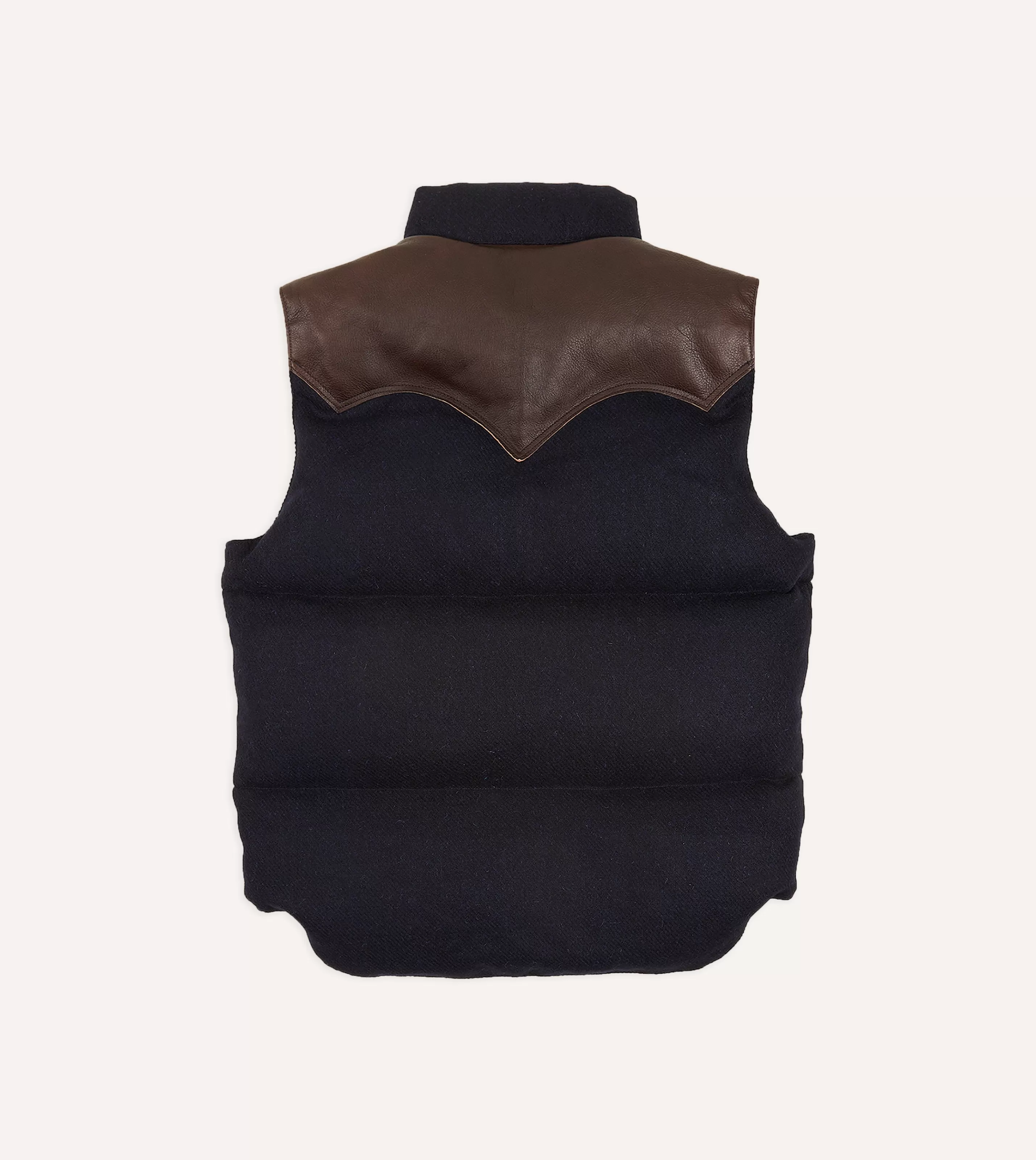 Drake’s Coats & Jackets | Rocky Mountain Featherbed For Drake's Navy Harris Tweed Leather Christy Down Vest