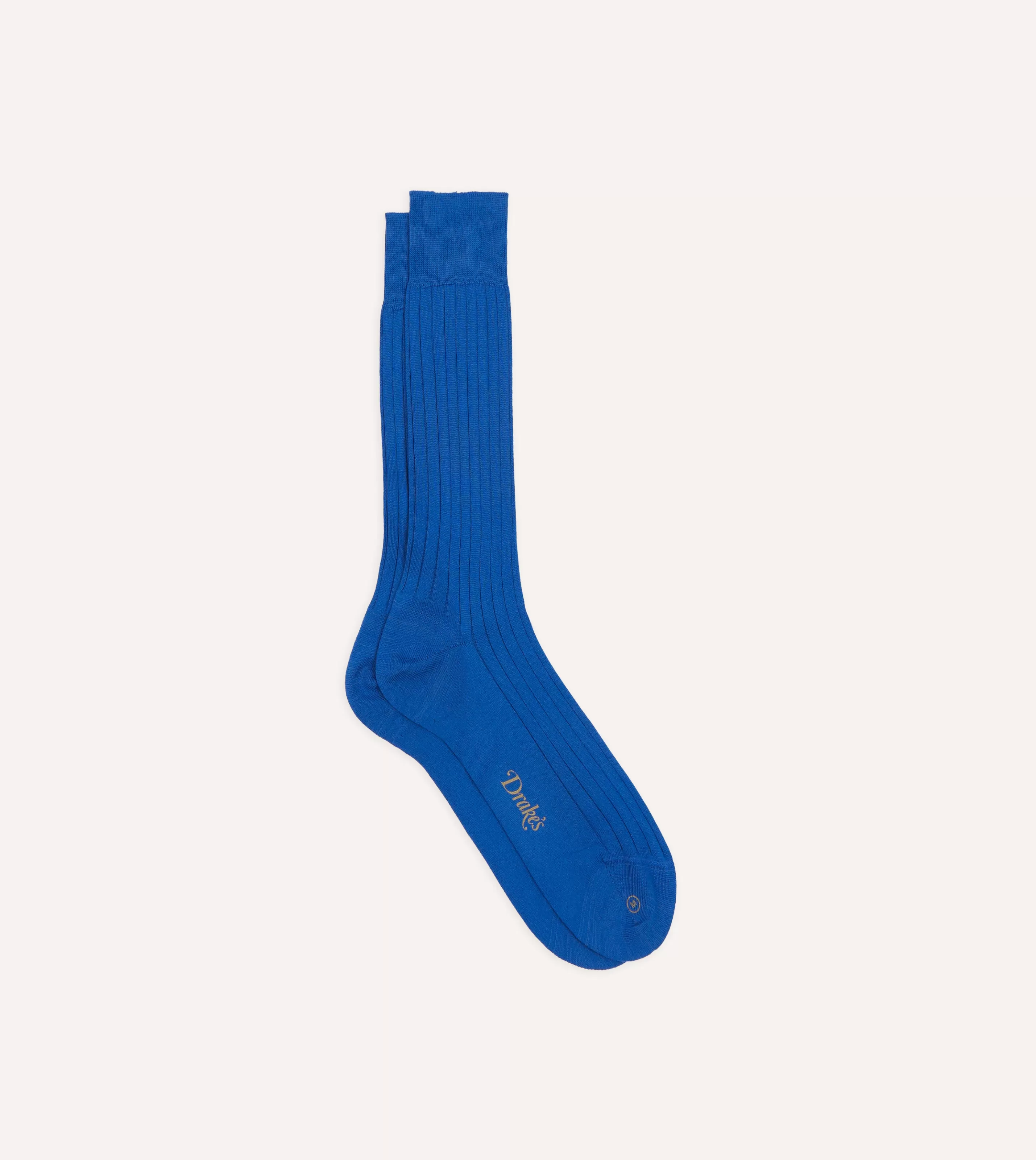 Drake’s Socks | Socks | Cotton Mid-Calf Socks Royal blue