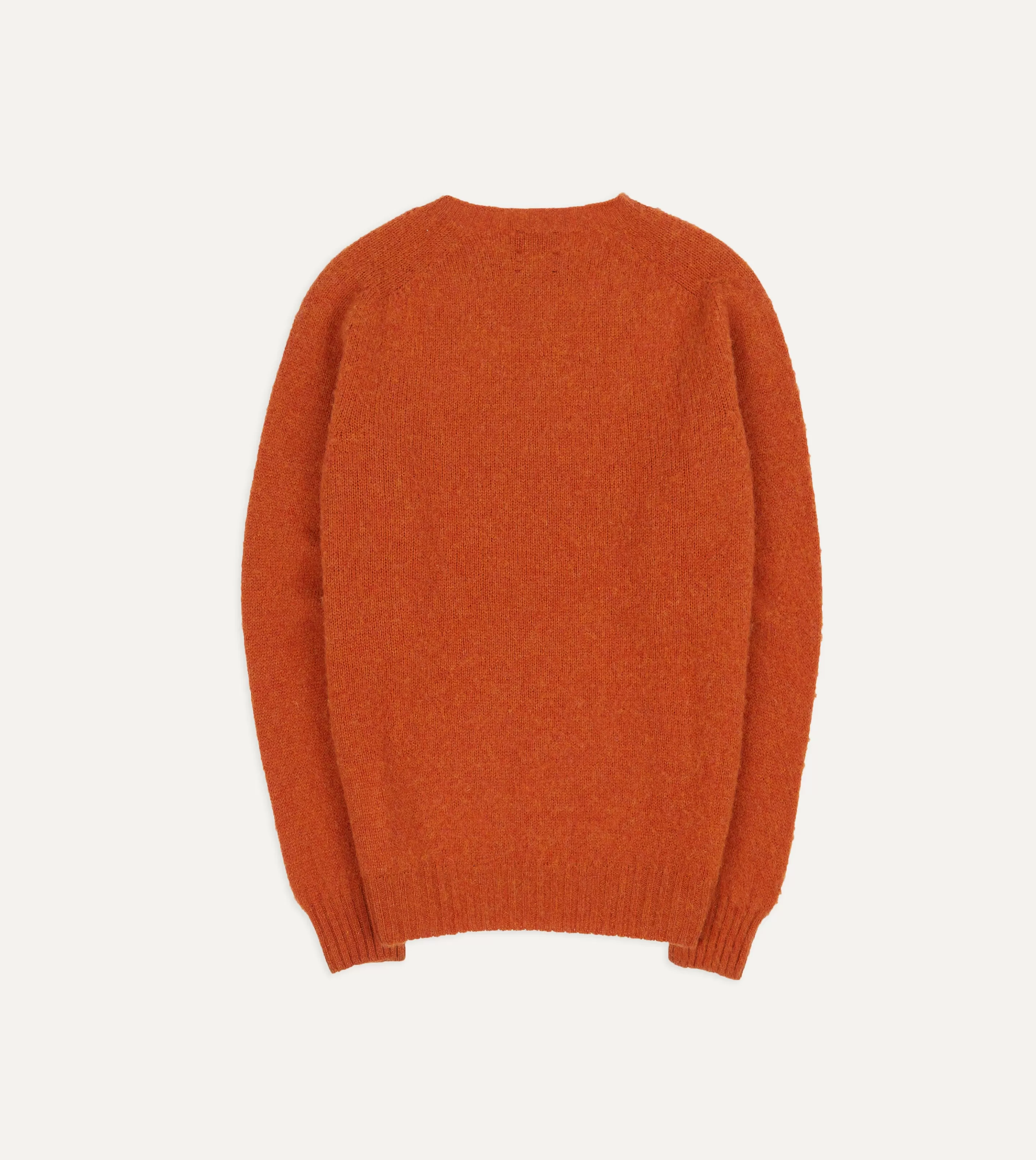 Drake’s Knitwear | Knitwear | Brushed Shetland Crew Neck Jumper Rust