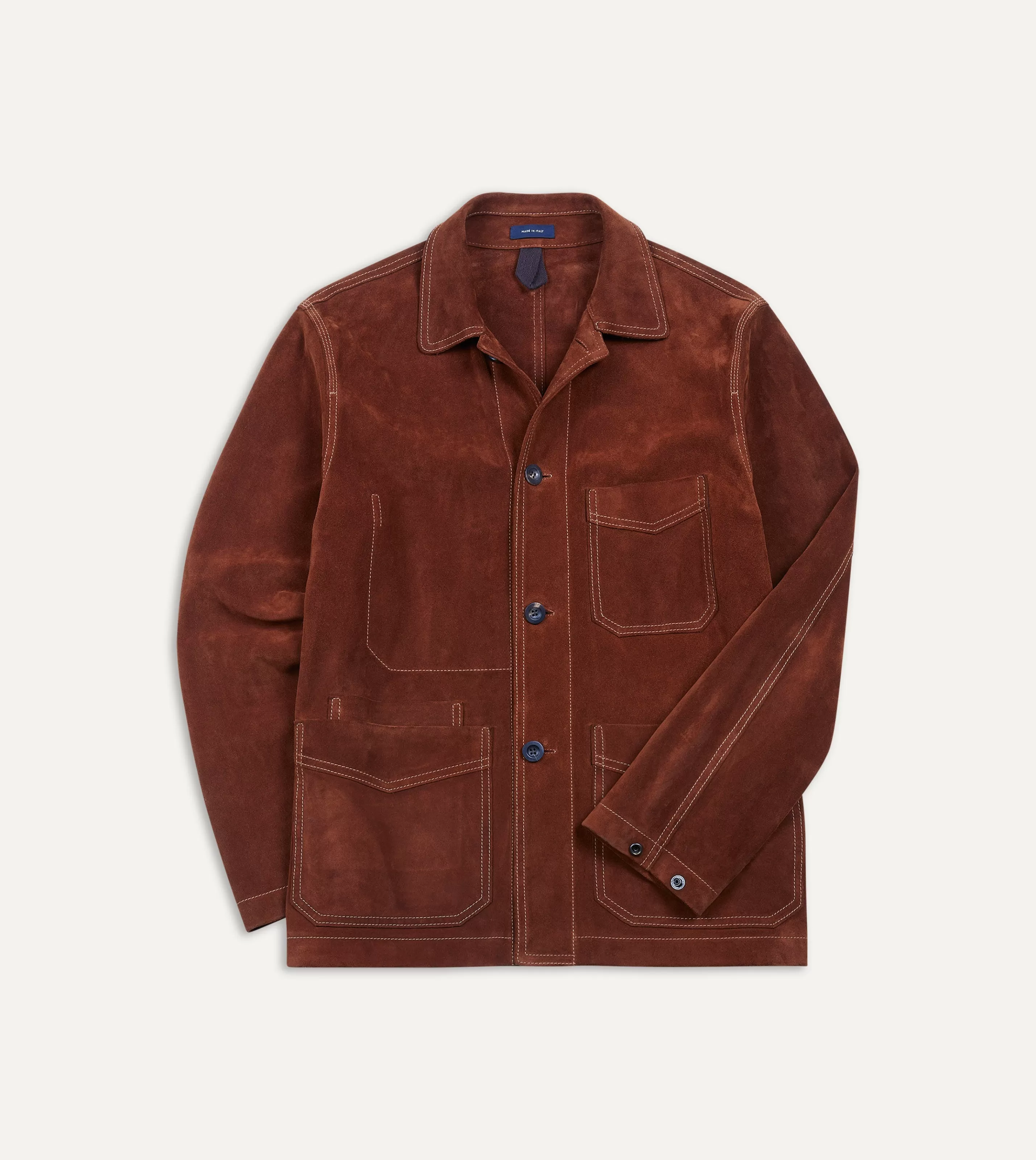 Drake’s Coats & Jackets | Chore Jackets | Heavyweight Suede Five-Pocket Chore Jacket Rust