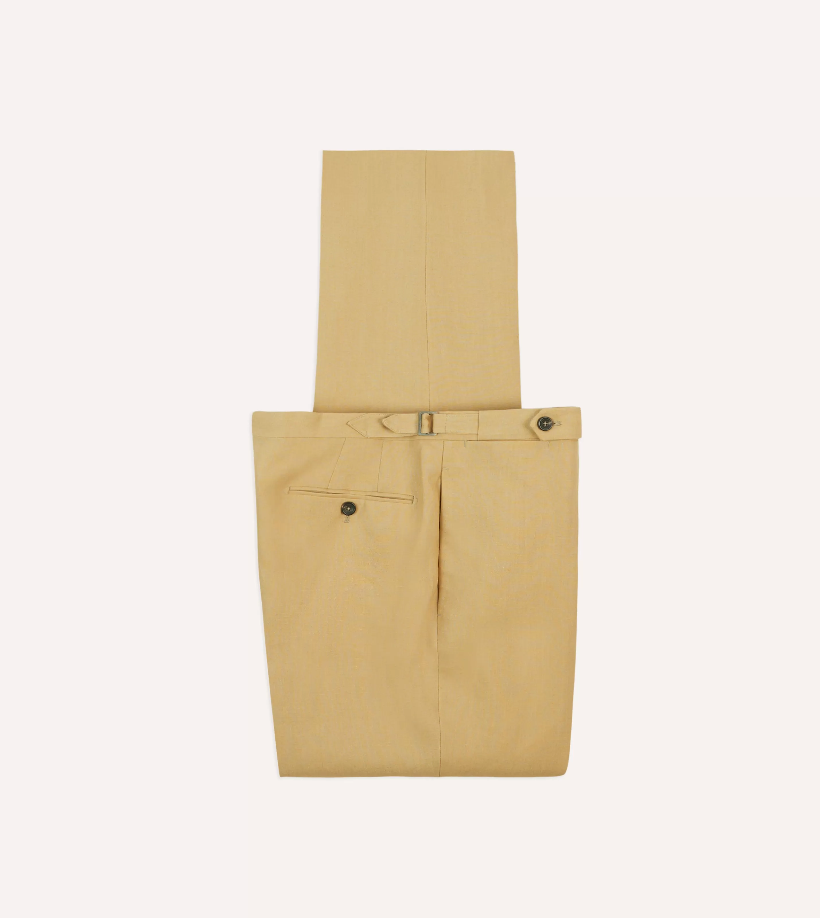 Drake’s Trousers | Irish Linen Single Pleat Trouser Sand