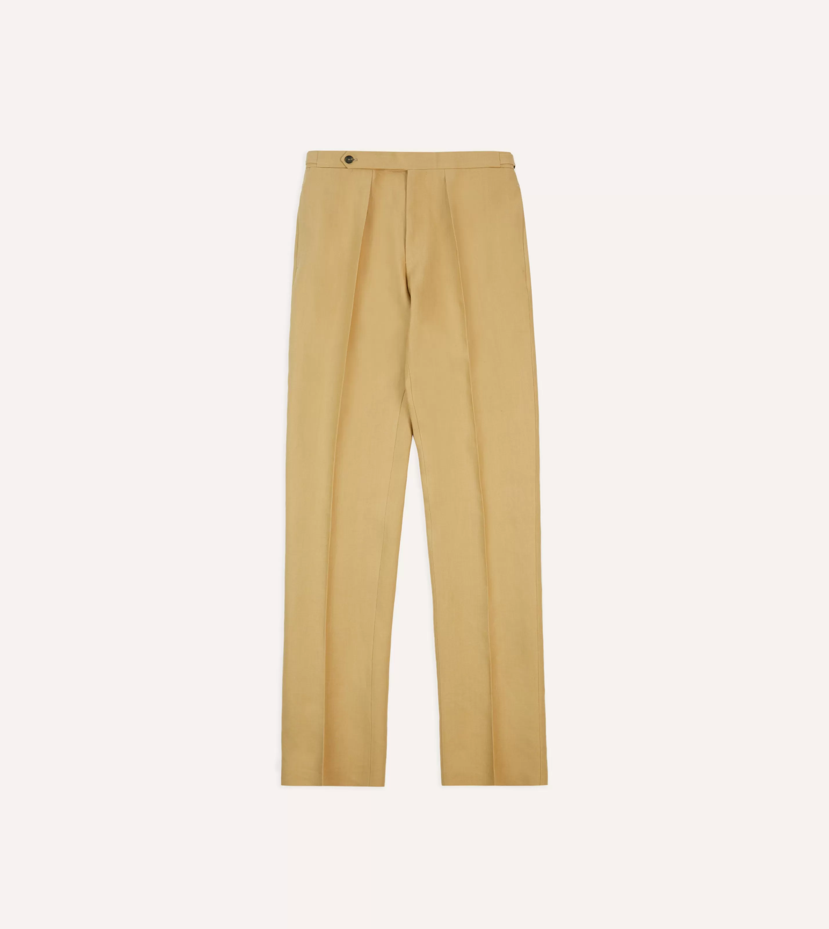 Drake’s Trousers | Irish Linen Single Pleat Trouser Sand