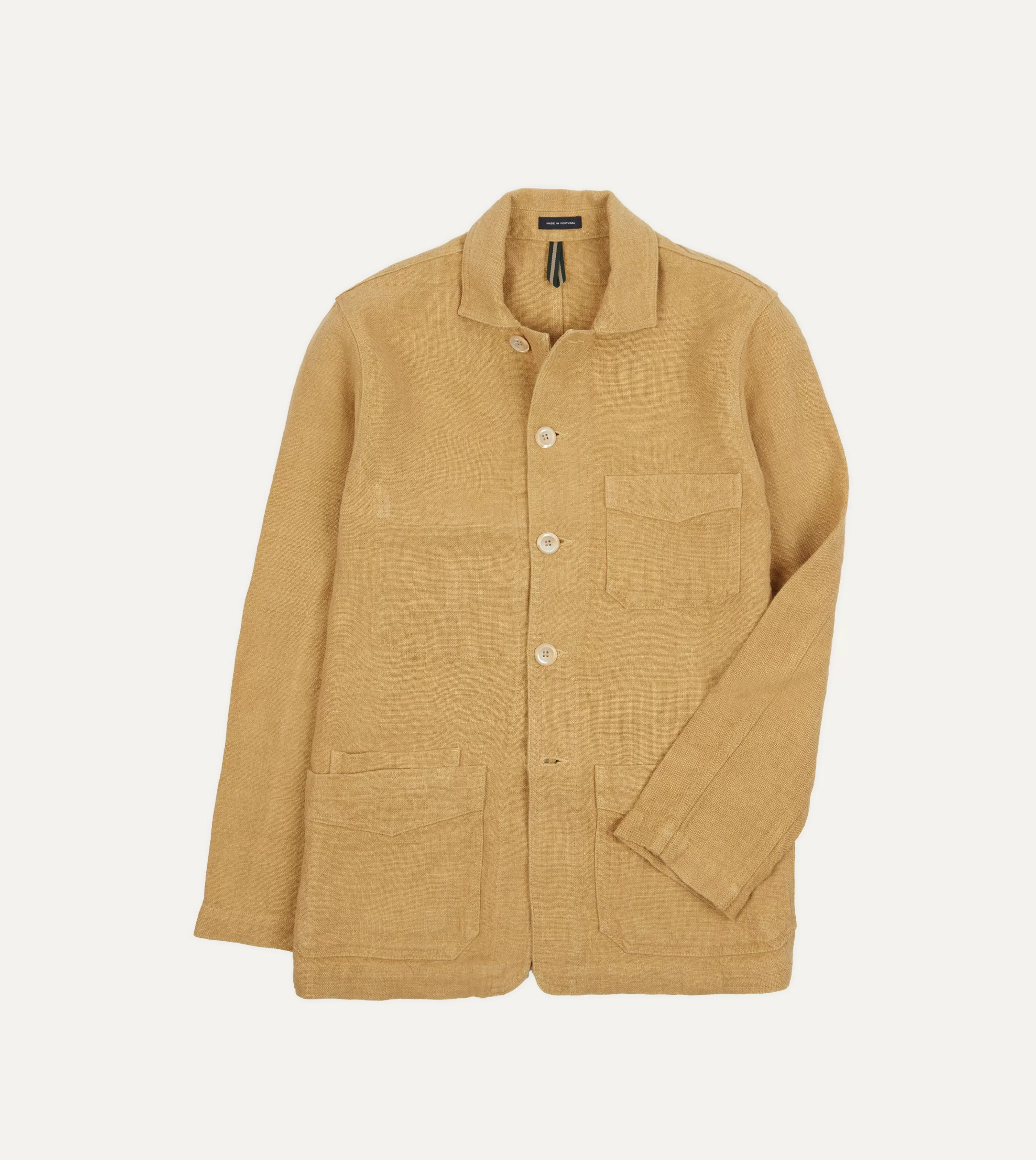 Drake’s Coats & Jackets | Chore Jackets | Linen Five-Pocket Chore Jacket Sand