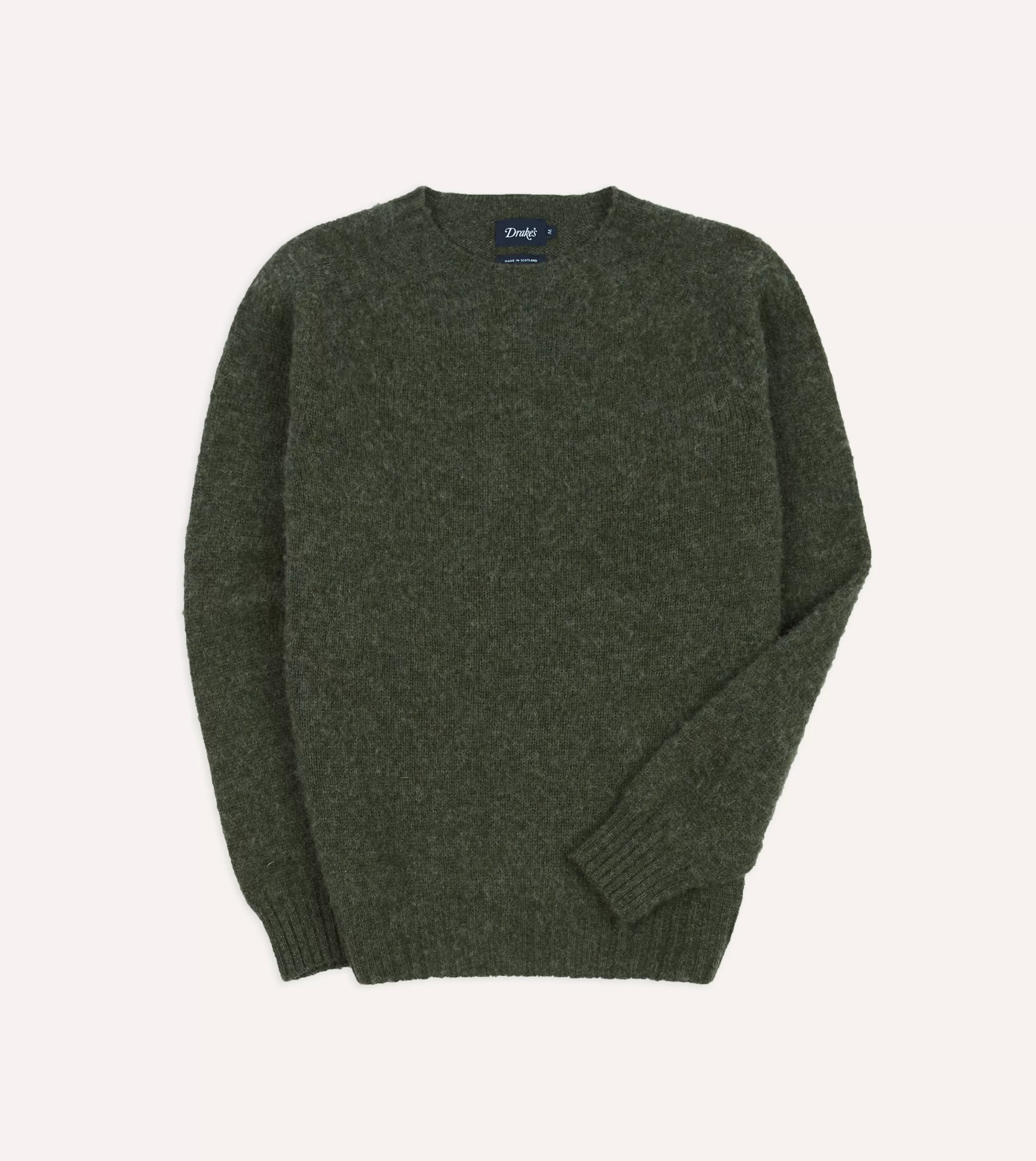 Drake’s Knitwear | Brushed Shetland Crew Neck Jumper Seaweed