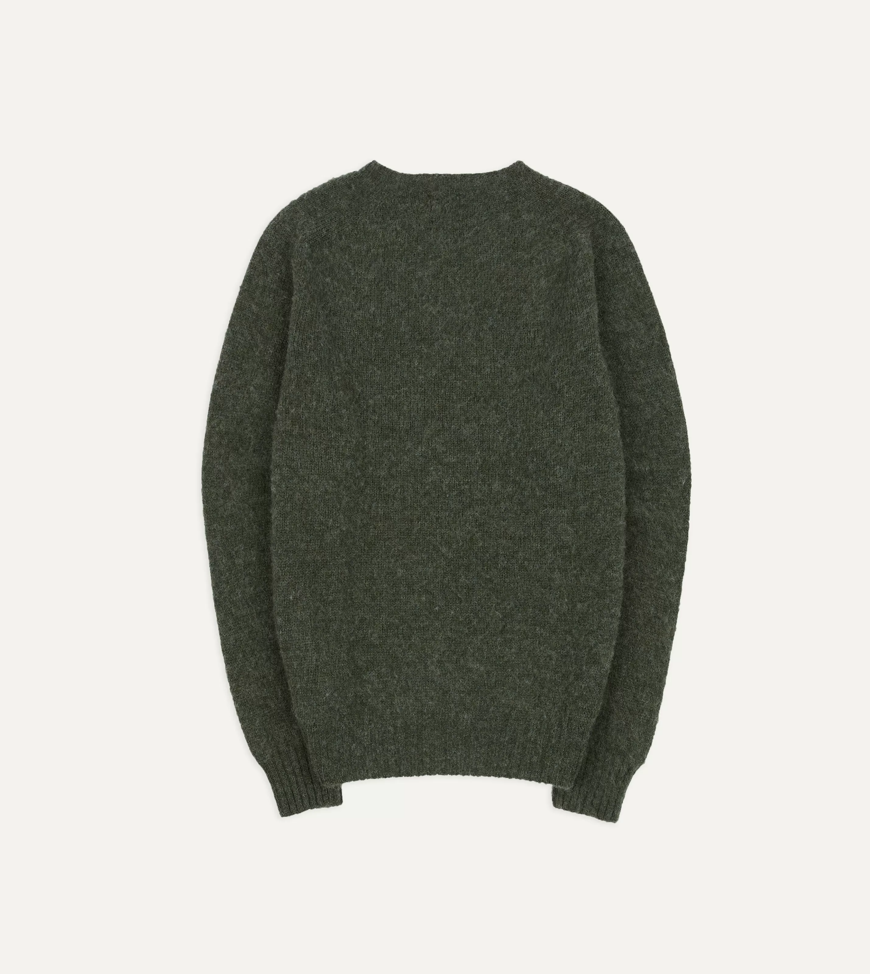 Drake’s Knitwear | Brushed Shetland Crew Neck Jumper Seaweed