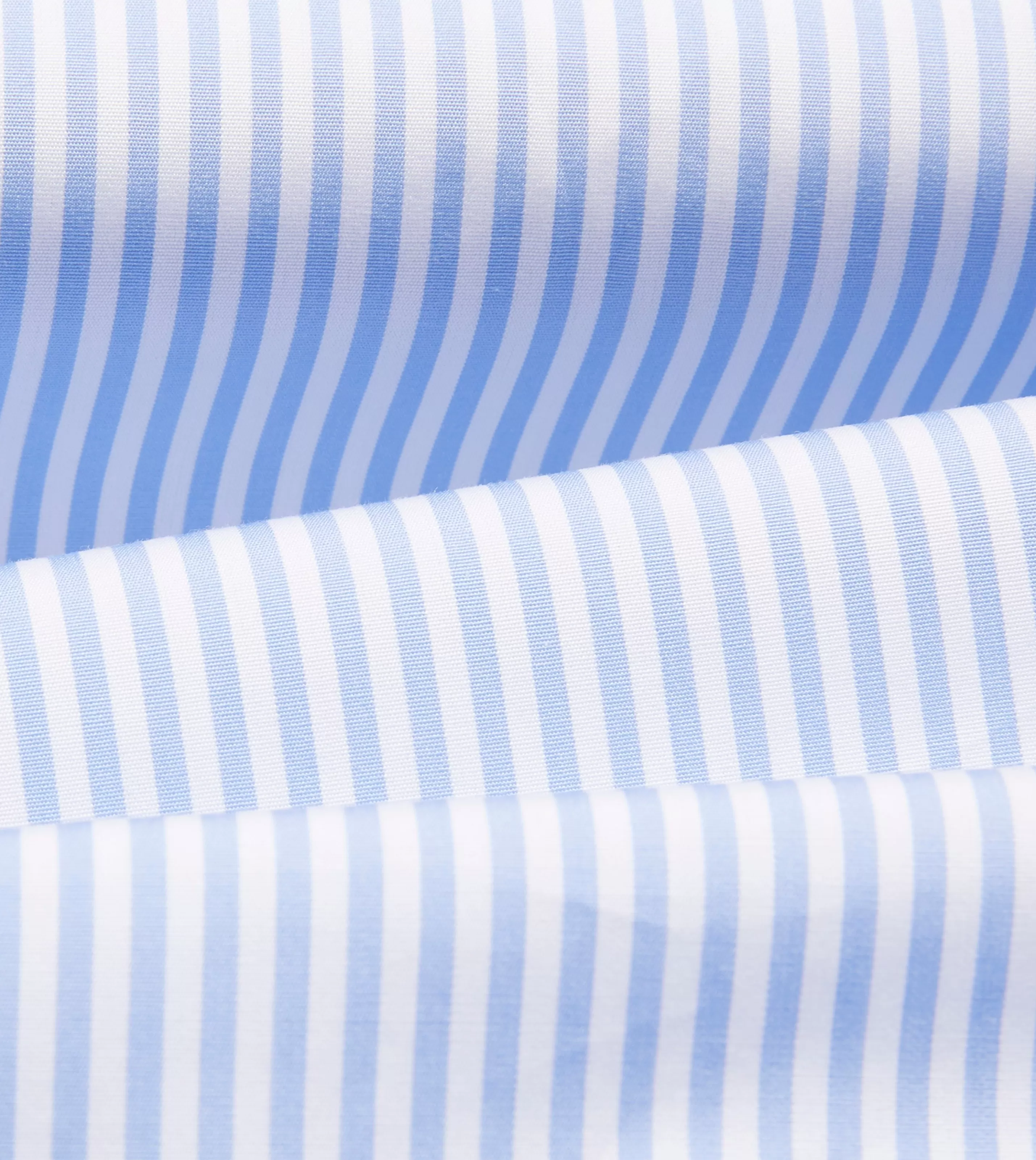 Drake’s Shirts | Formal Shirts | And White Bengal Stripe Spread Collar Cotton Poplin Shirt Sky blue