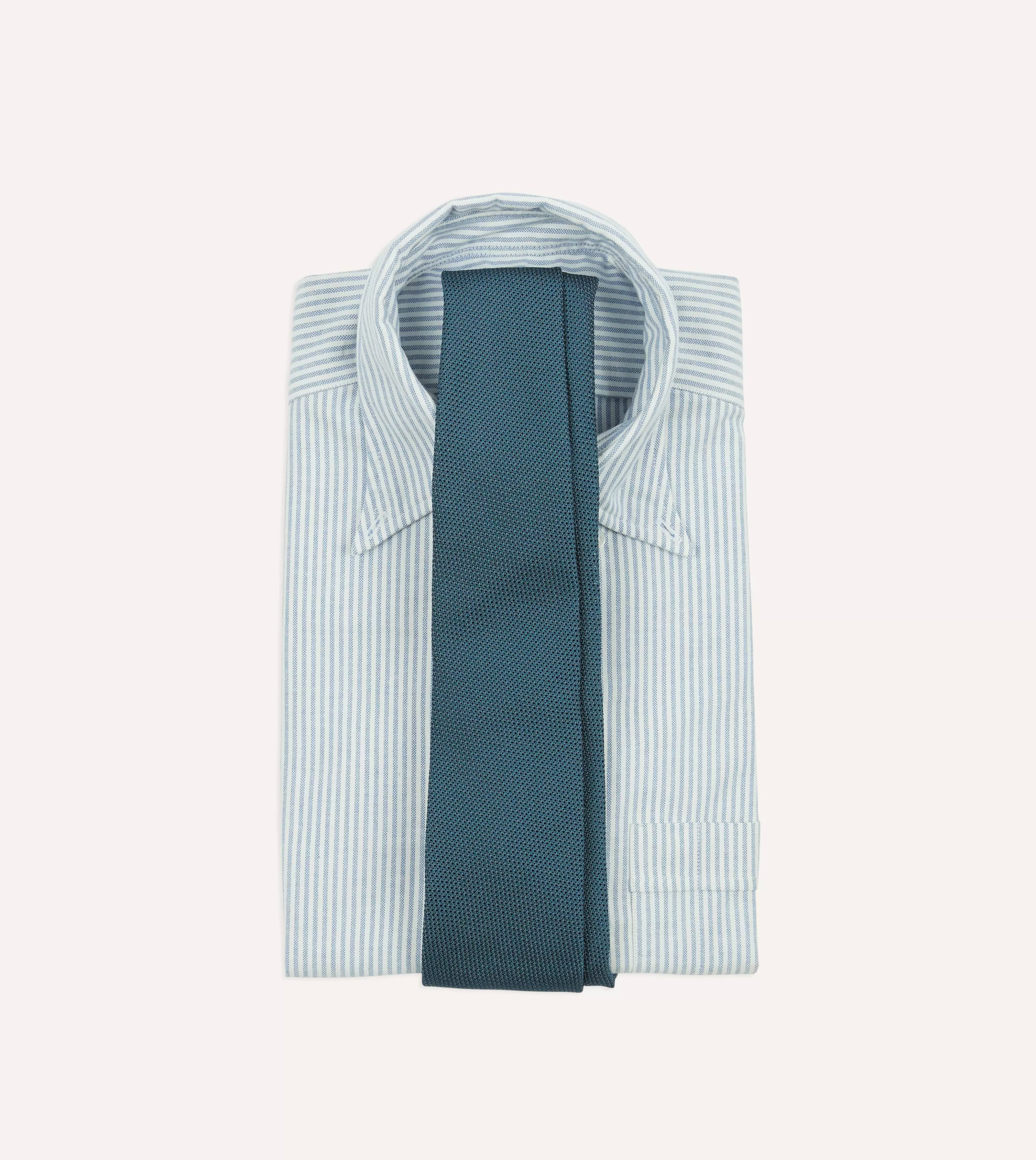 Drake’s Plain Ties | Sky Blue Fine Woven Grenadine Silk Hand Rolled Tie