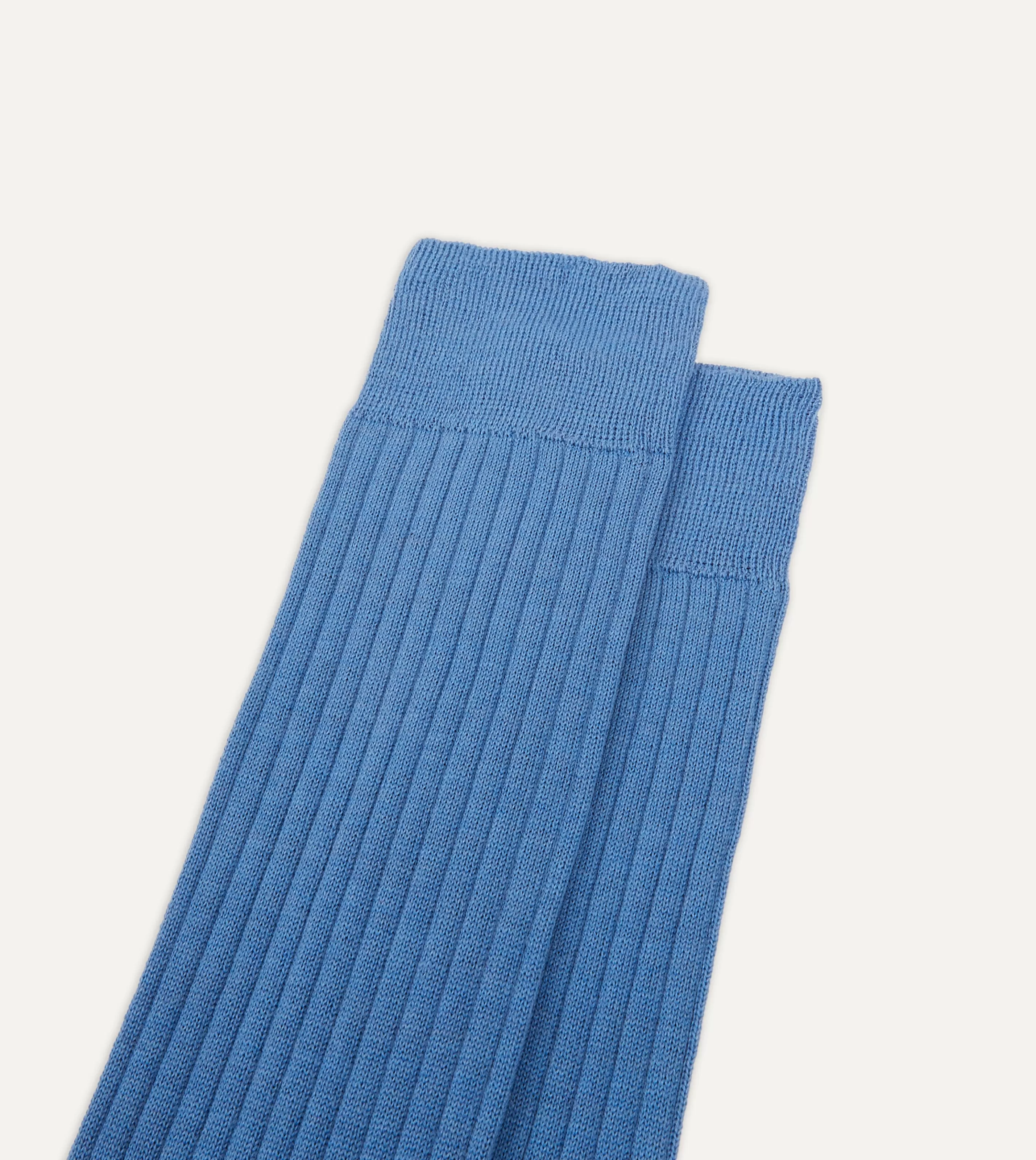 Drake’s Socks | Socks | Wool Over-the-Calf Socks Sky blue