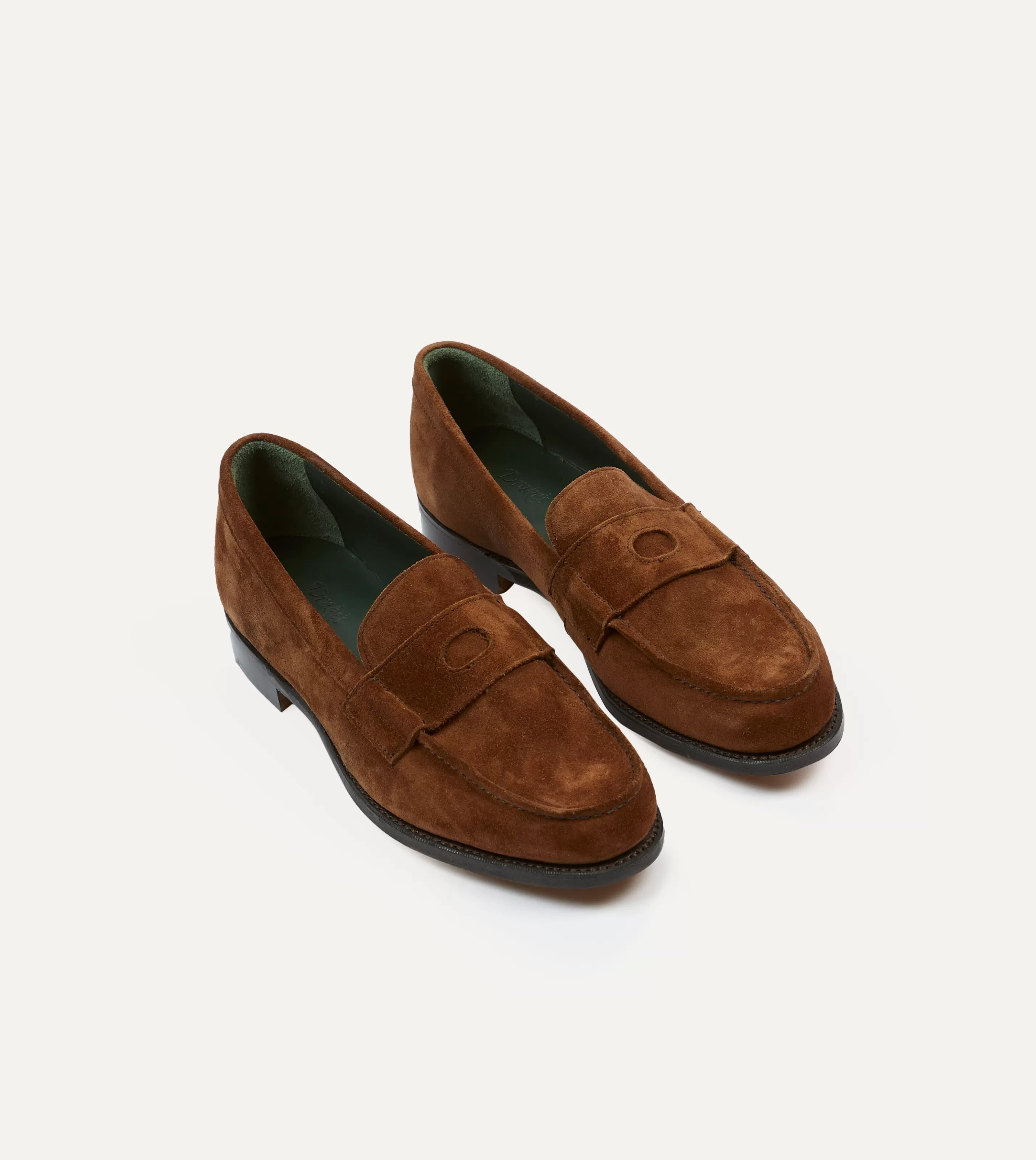 Drake’s Loafers | Formal Footwear | Suede Charles Mk II Goodyear Welted Penny Loafer Snuff