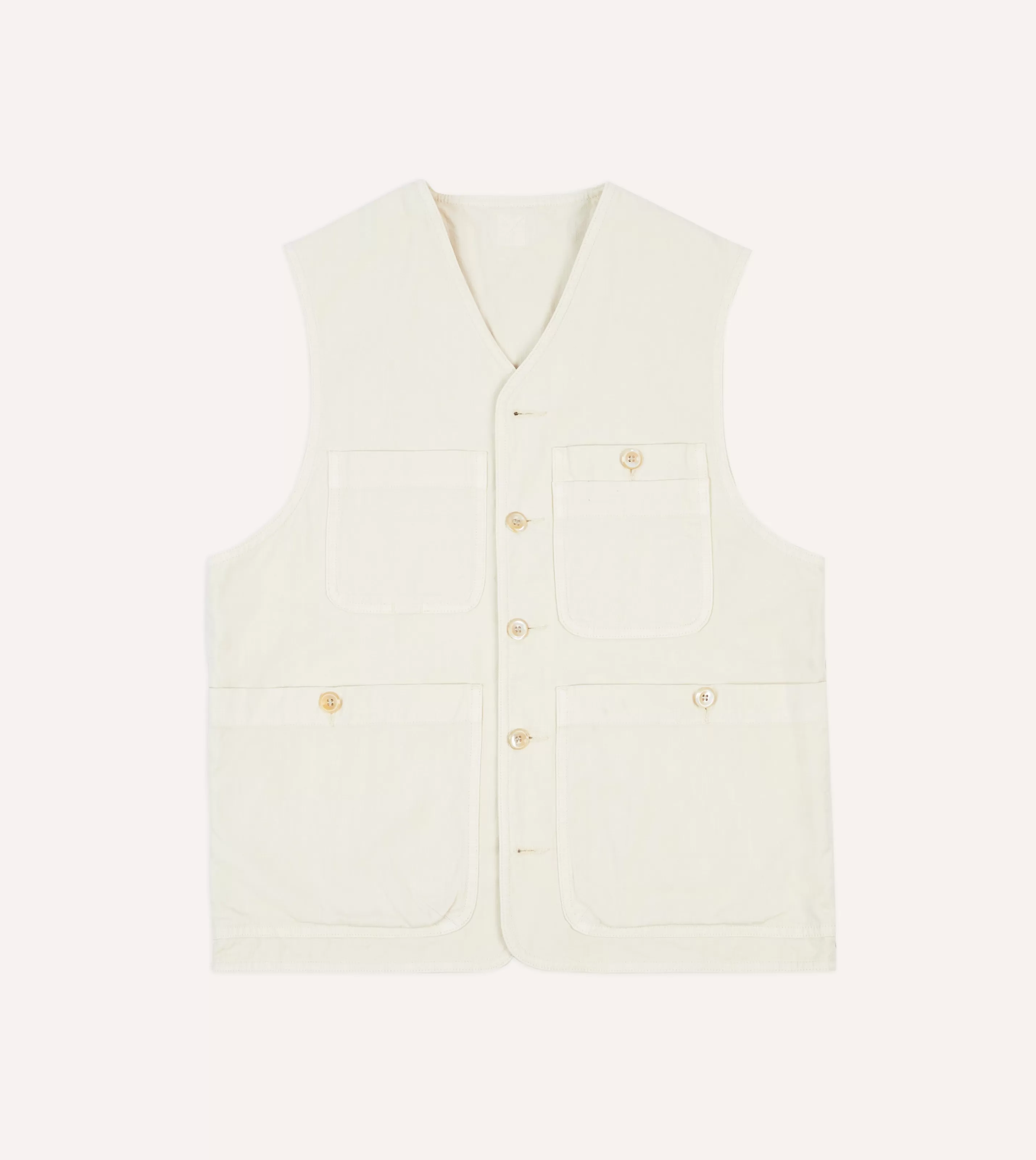 Drake’s Coats & Jackets | St. JOHN By Drake's Ecru Cotton Linen Potting Vest