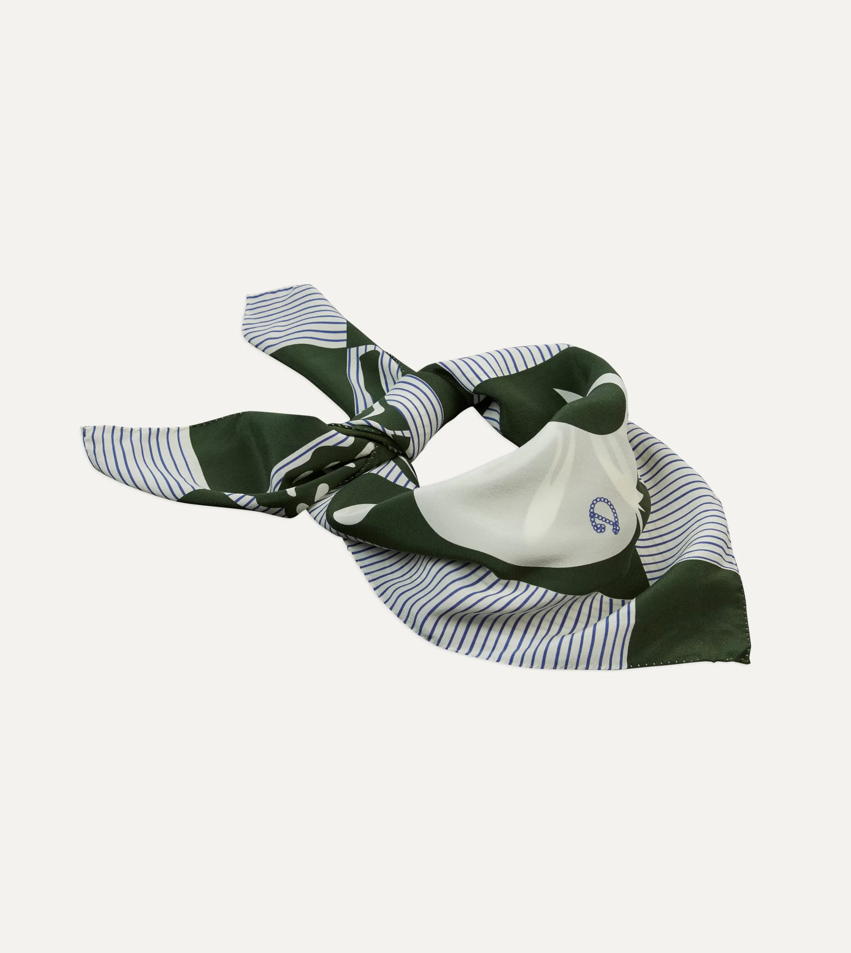 Drake’s Bandanas | St. JOHN By Drake's Green Orchard Print Silk Bandana