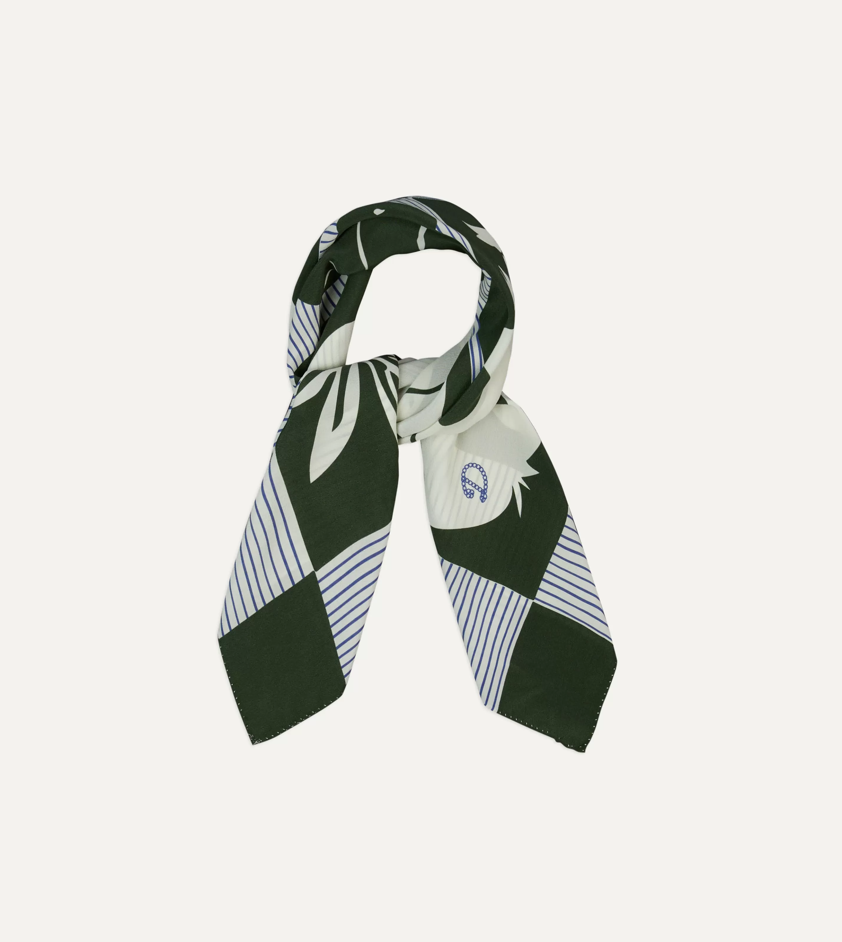 Drake’s Bandanas | St. JOHN By Drake's Green Orchard Print Silk Bandana