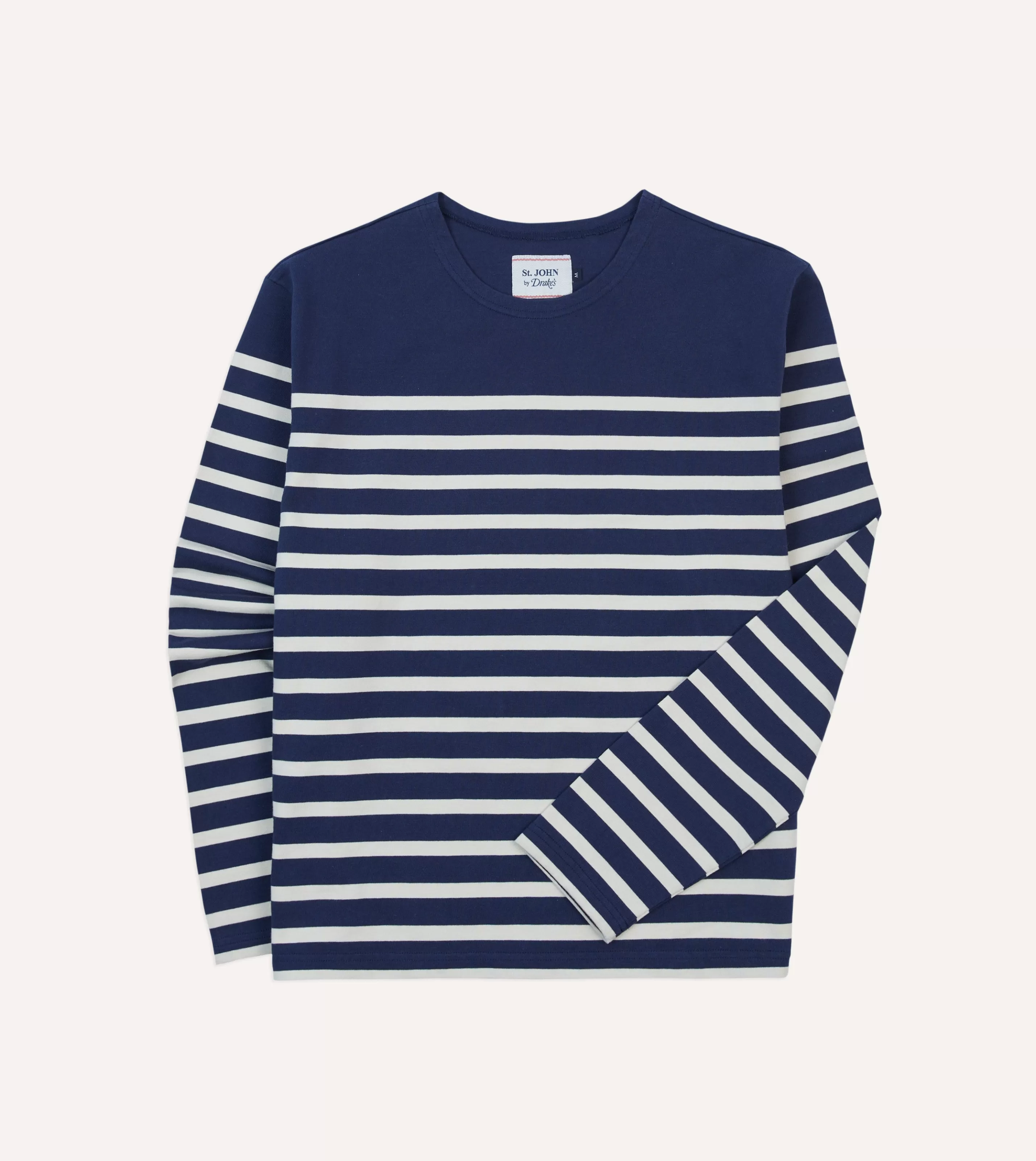 Drake’s T-Shirts | St. JOHN By Drake's Navy Breton Long Sleeve T-Shirt