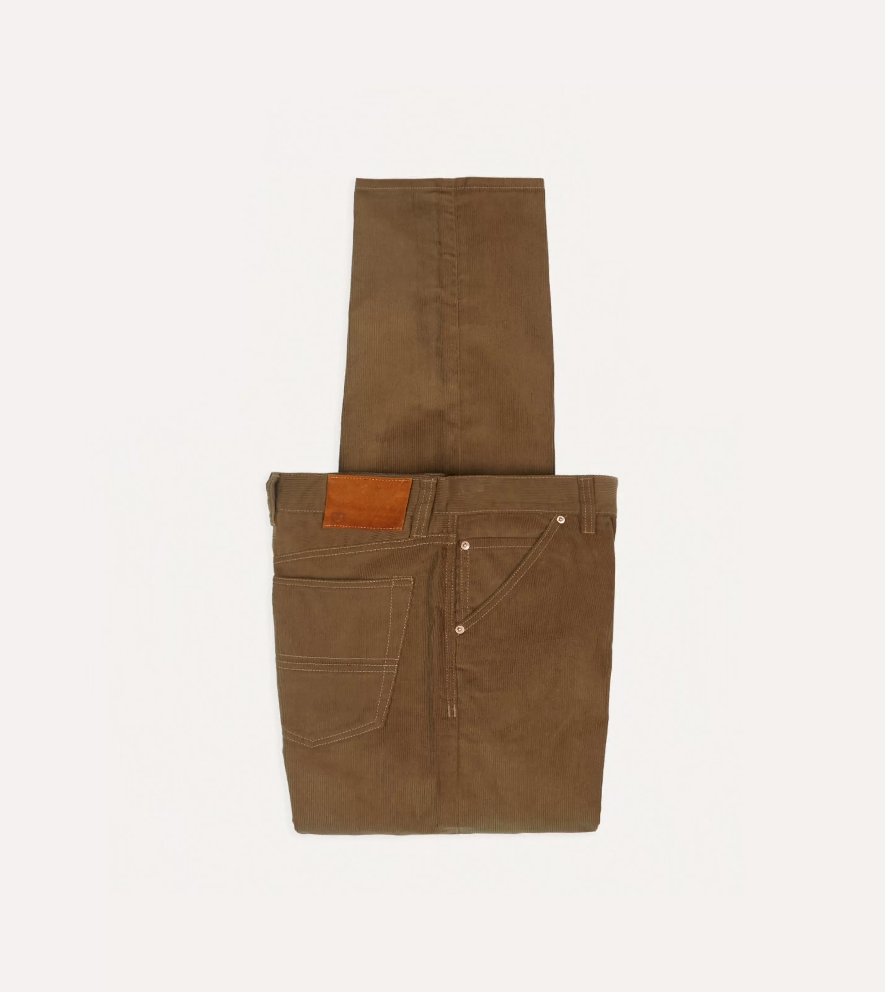 Drake’s Trousers | Japanese Selvedge Needlecord Five-Pocket Trousers Tan