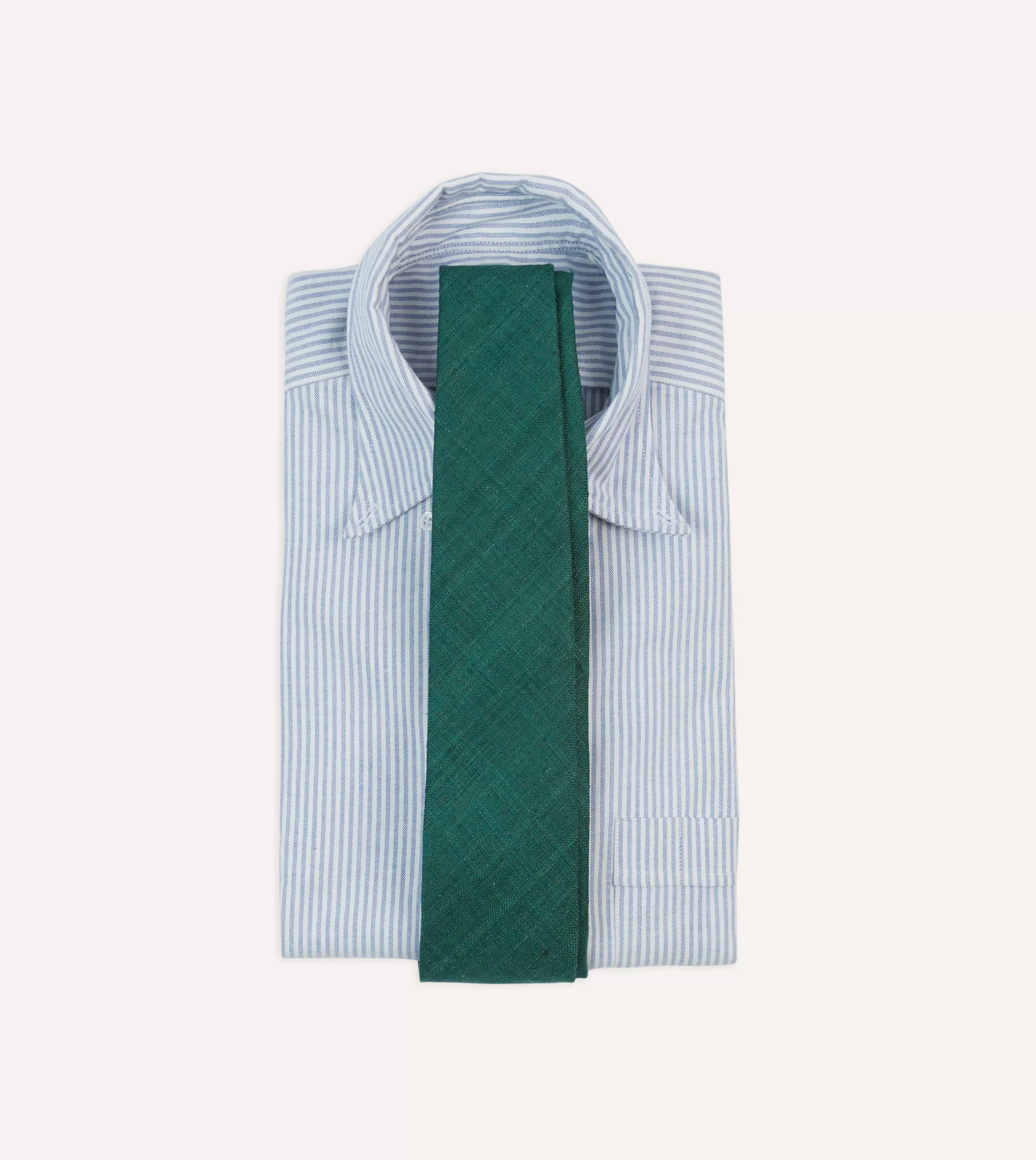 Drake’s Plain Ties | Teal Tussah Hand Rolled Silk Tie