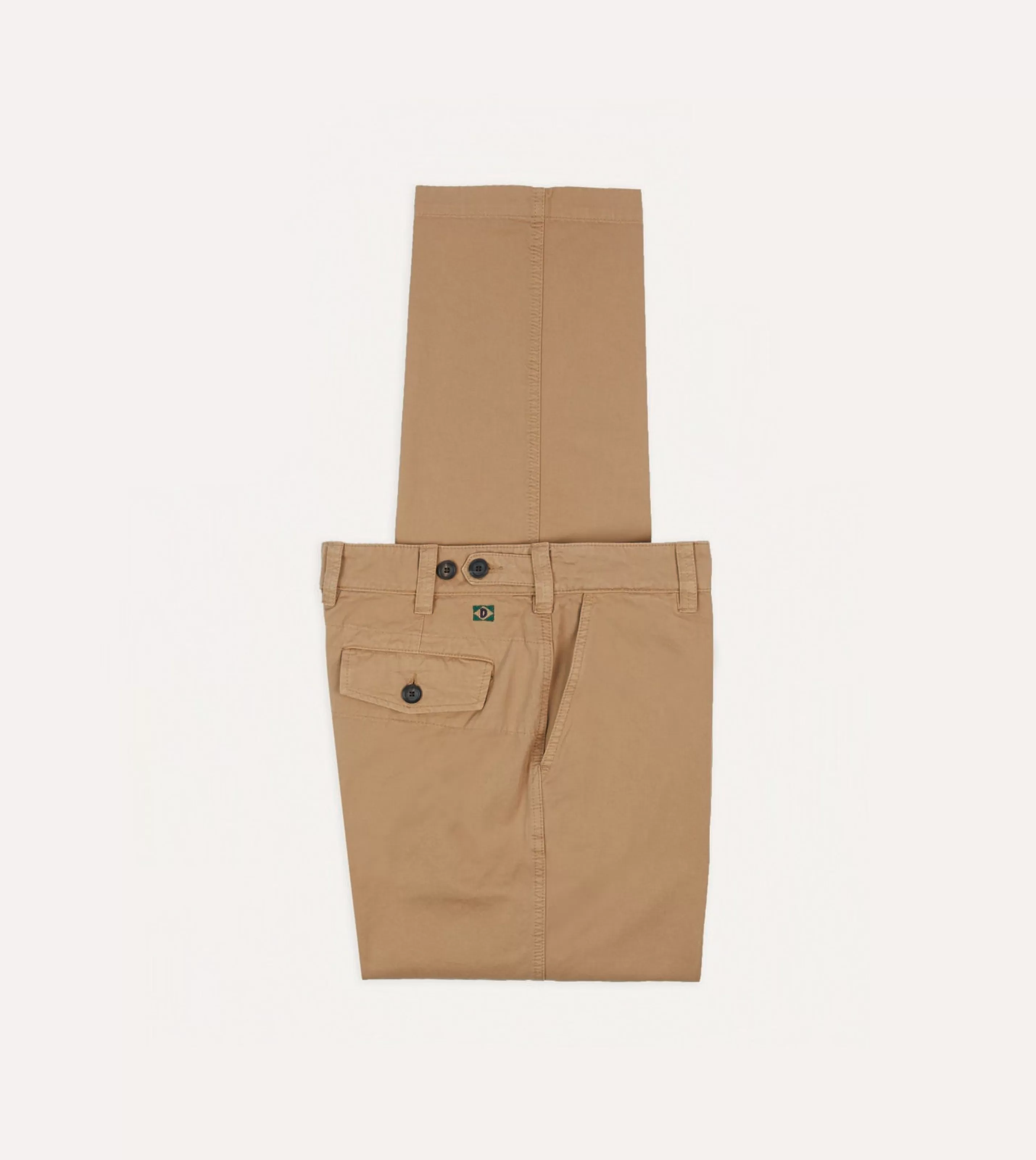 Drake’s Trousers | Cotton Flat Front Chino Tobacco