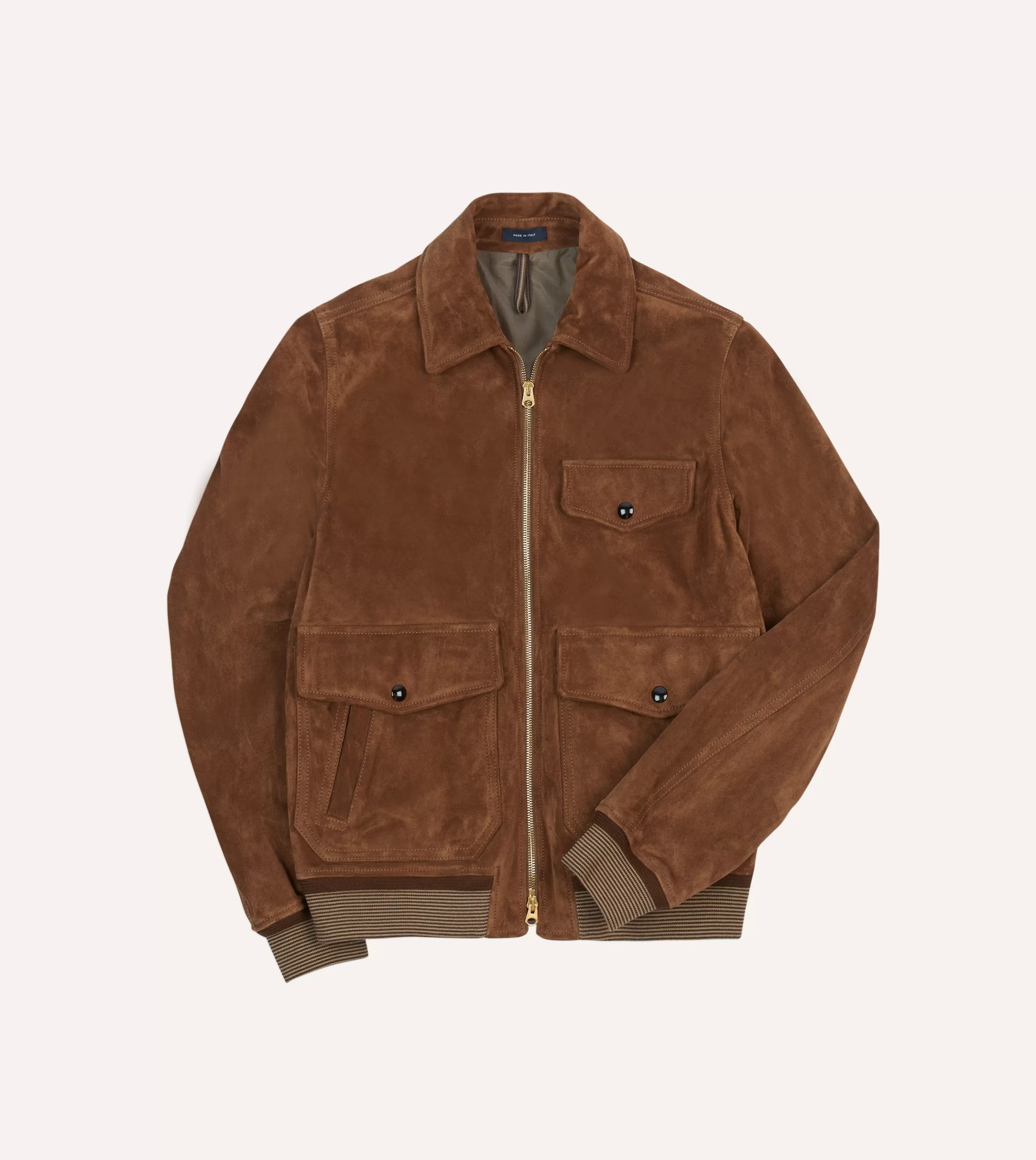 Drake’s Coats & Jackets | Coats & Jackets | Tobacco Heavyweight Suede A-2 Bomber Jacket