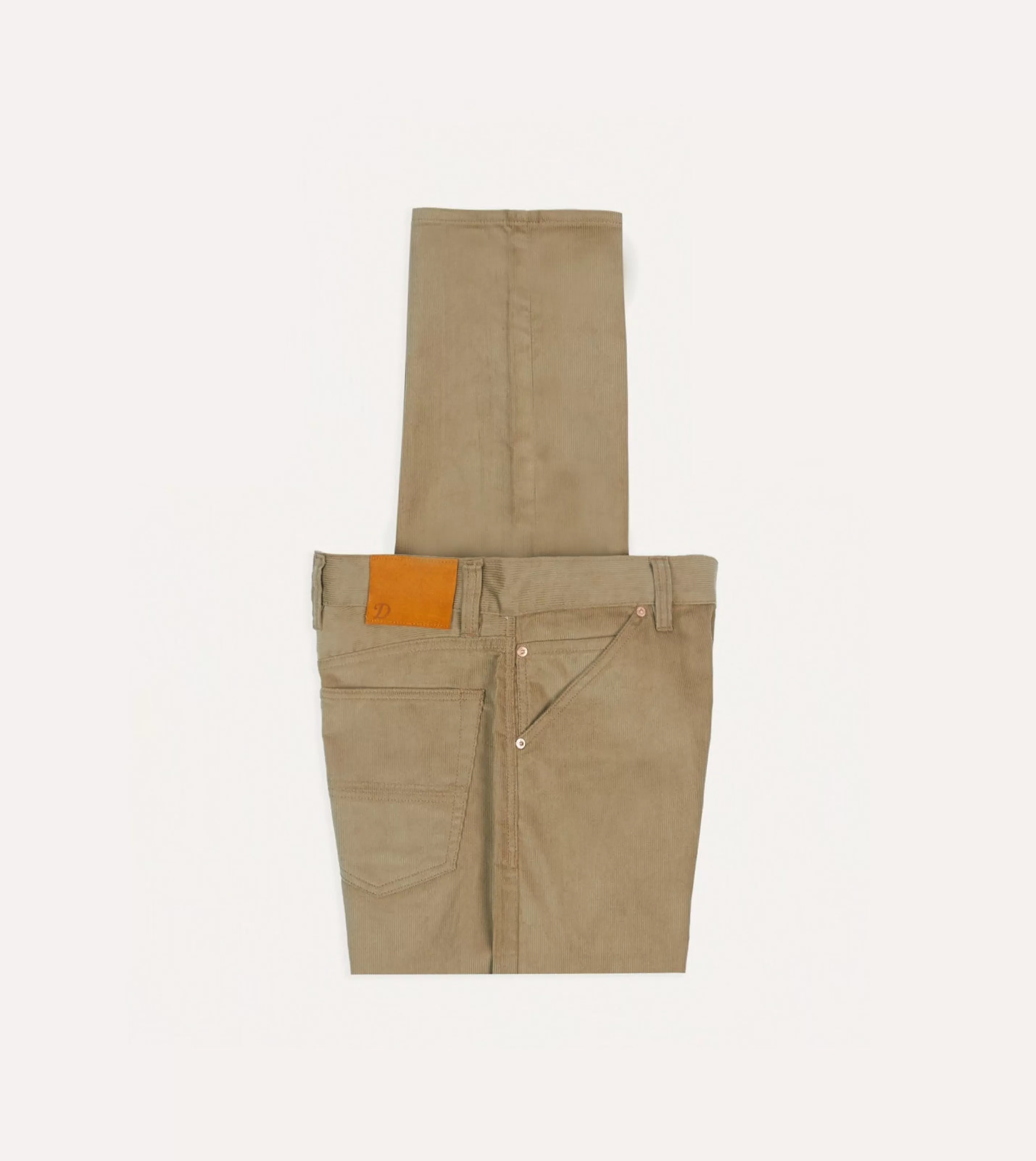 Drake’s Trousers | Japanese Selvedge Needlecord Five-Pocket Trousers Tobacco