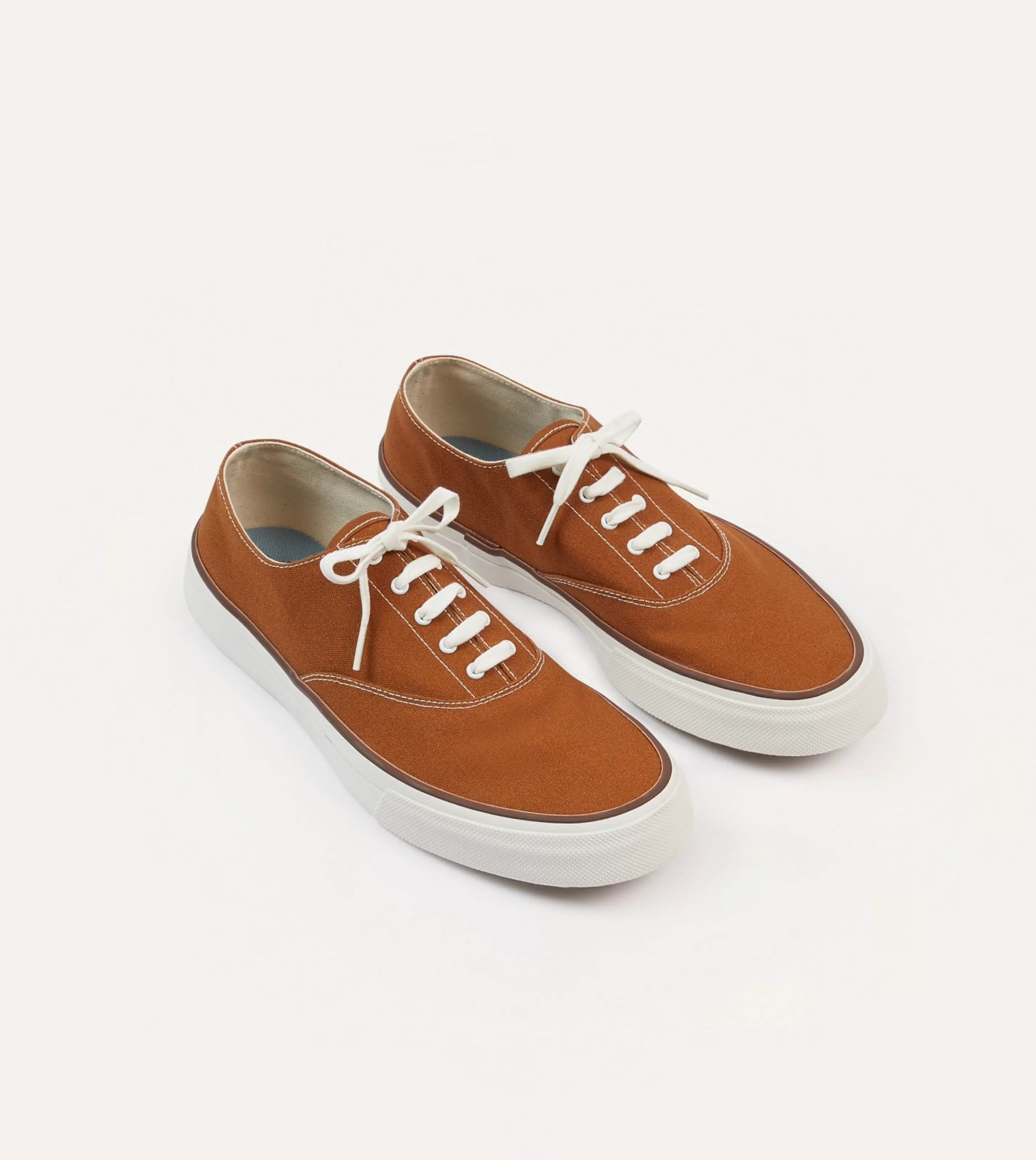 Drake’s Trainers | Casual Footwear | Wakouwa By Anatomica Cotton Canvas Oxford Trainers Brown