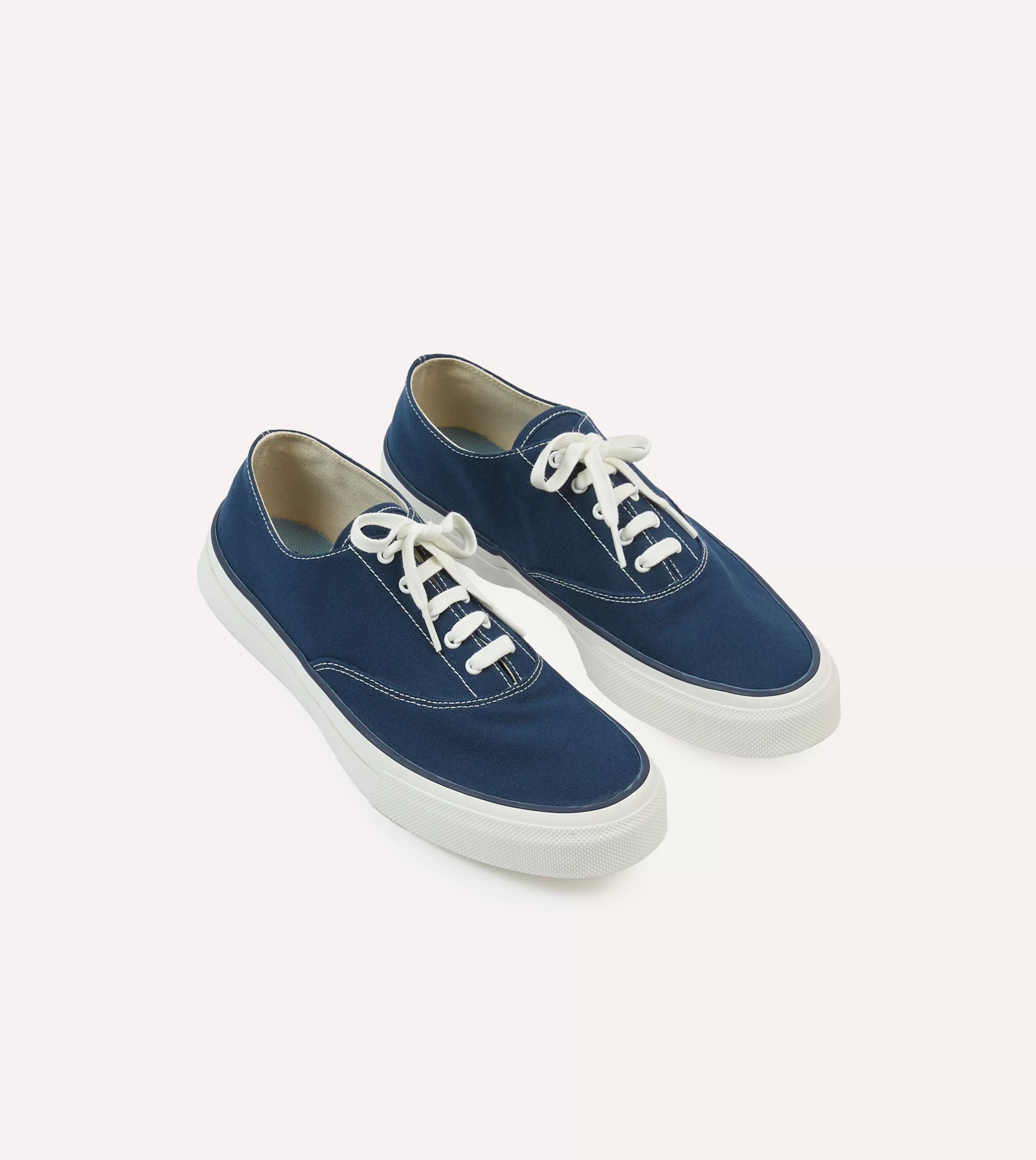 Drake’s Trainers | Casual Footwear | Wakouwa By Anatomica Cotton Canvas Oxford Trainers Navy