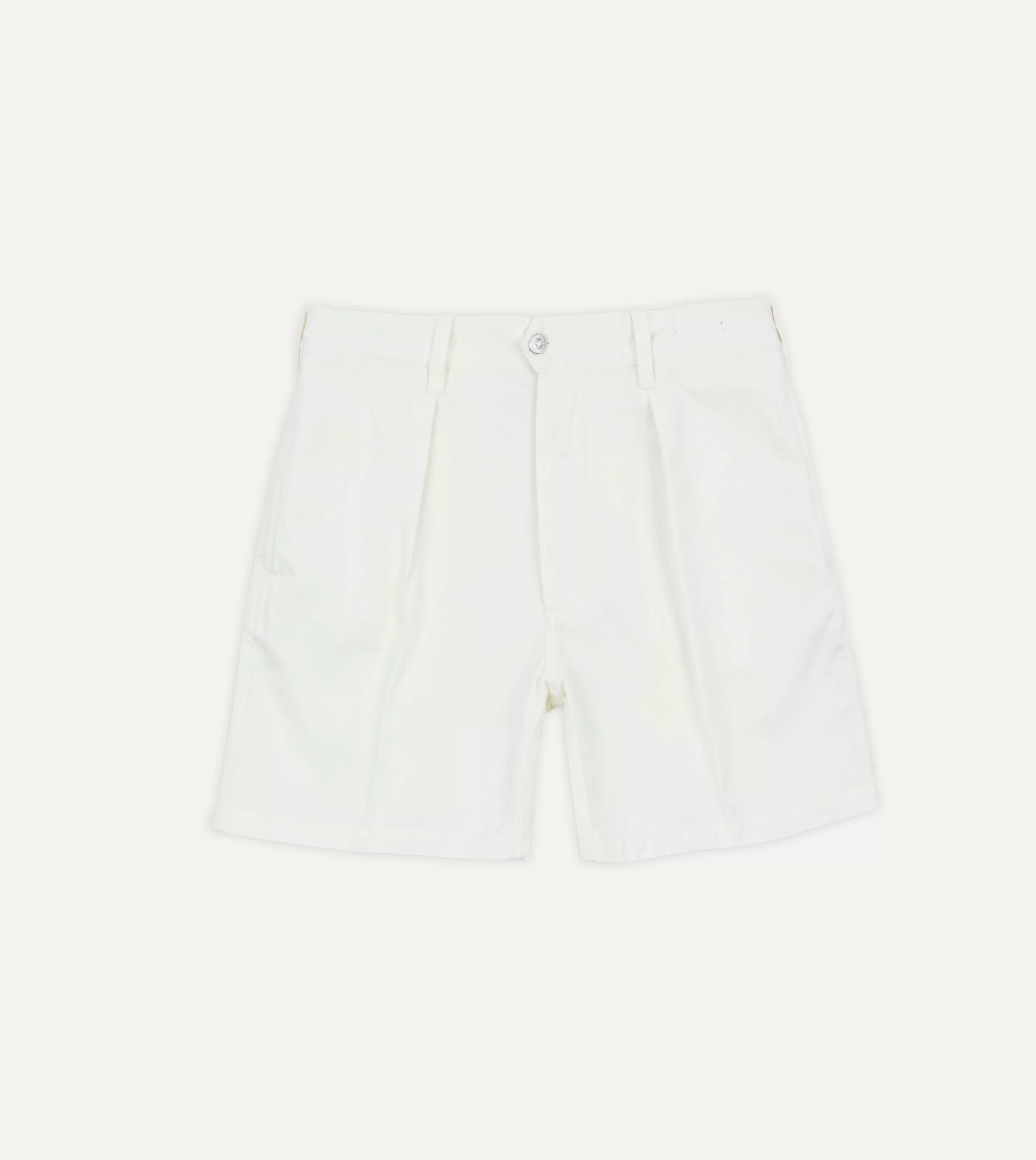 Drake’s Shorts | Cotton Twill Single-Pleat Shorts Washed ecru