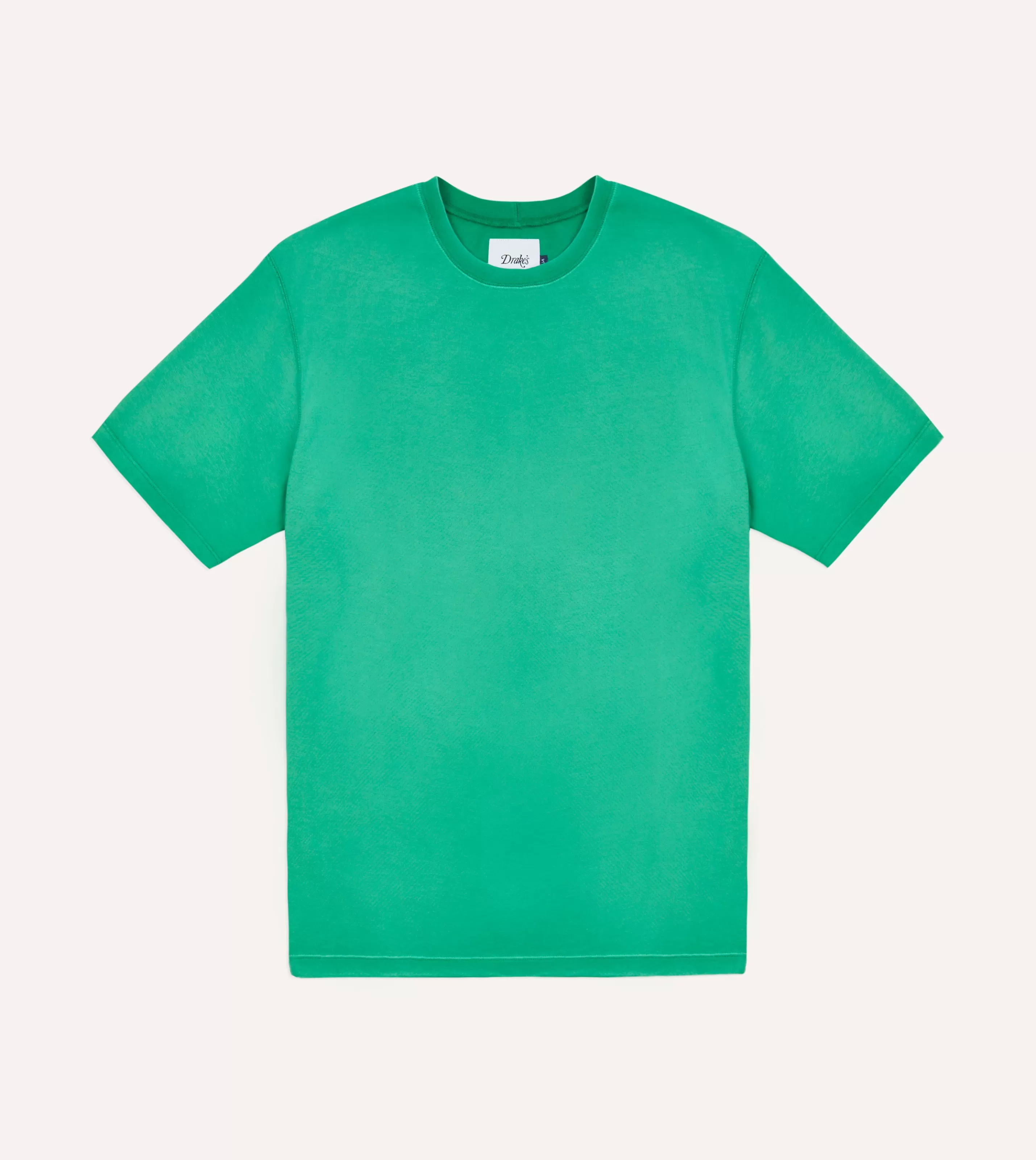 Drake’s T-Shirts | Washed Green Cotton Crew Neck Hiking T-Shirt