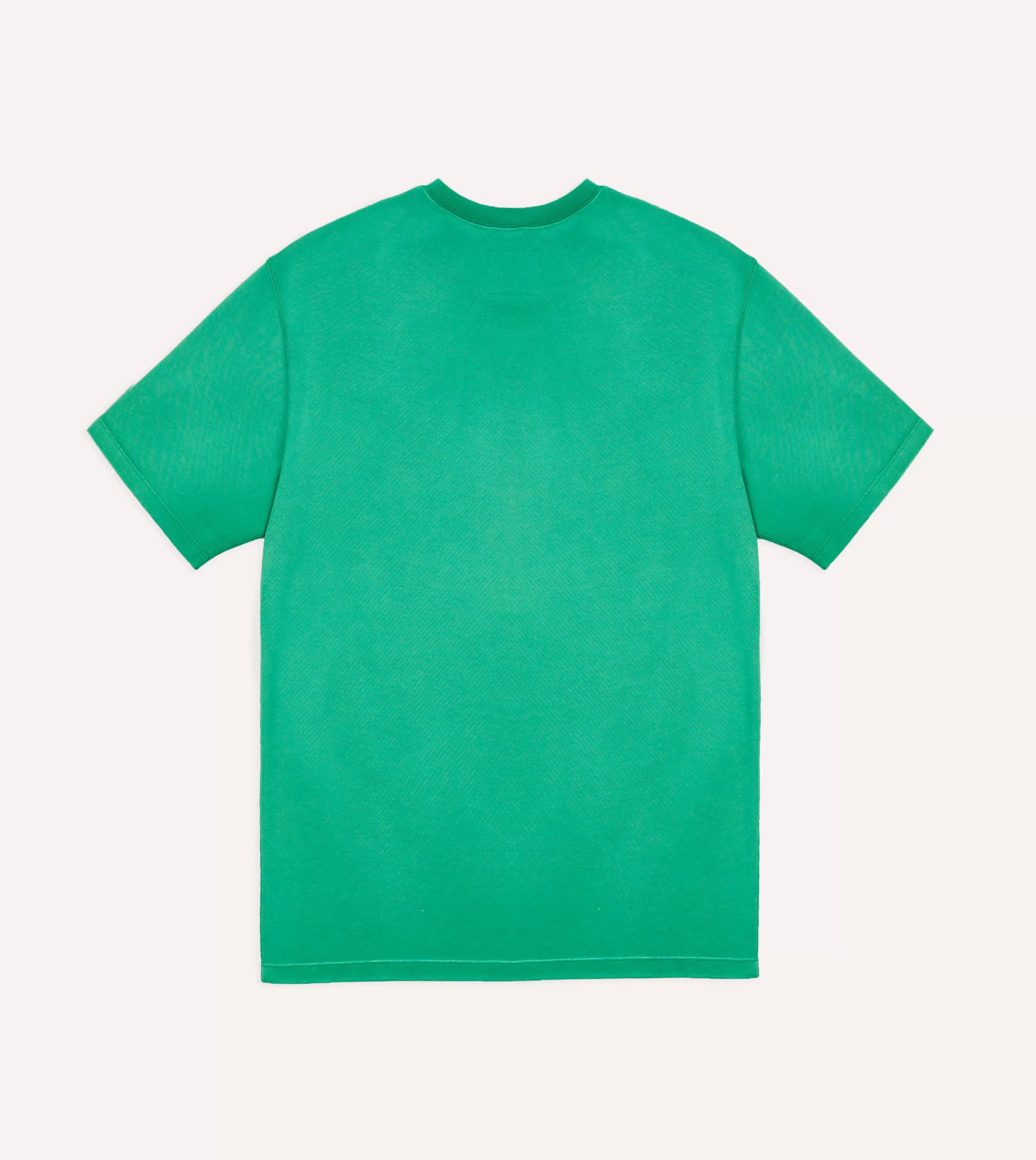 Drake’s T-Shirts | Washed Green Cotton Crew Neck Hiking T-Shirt