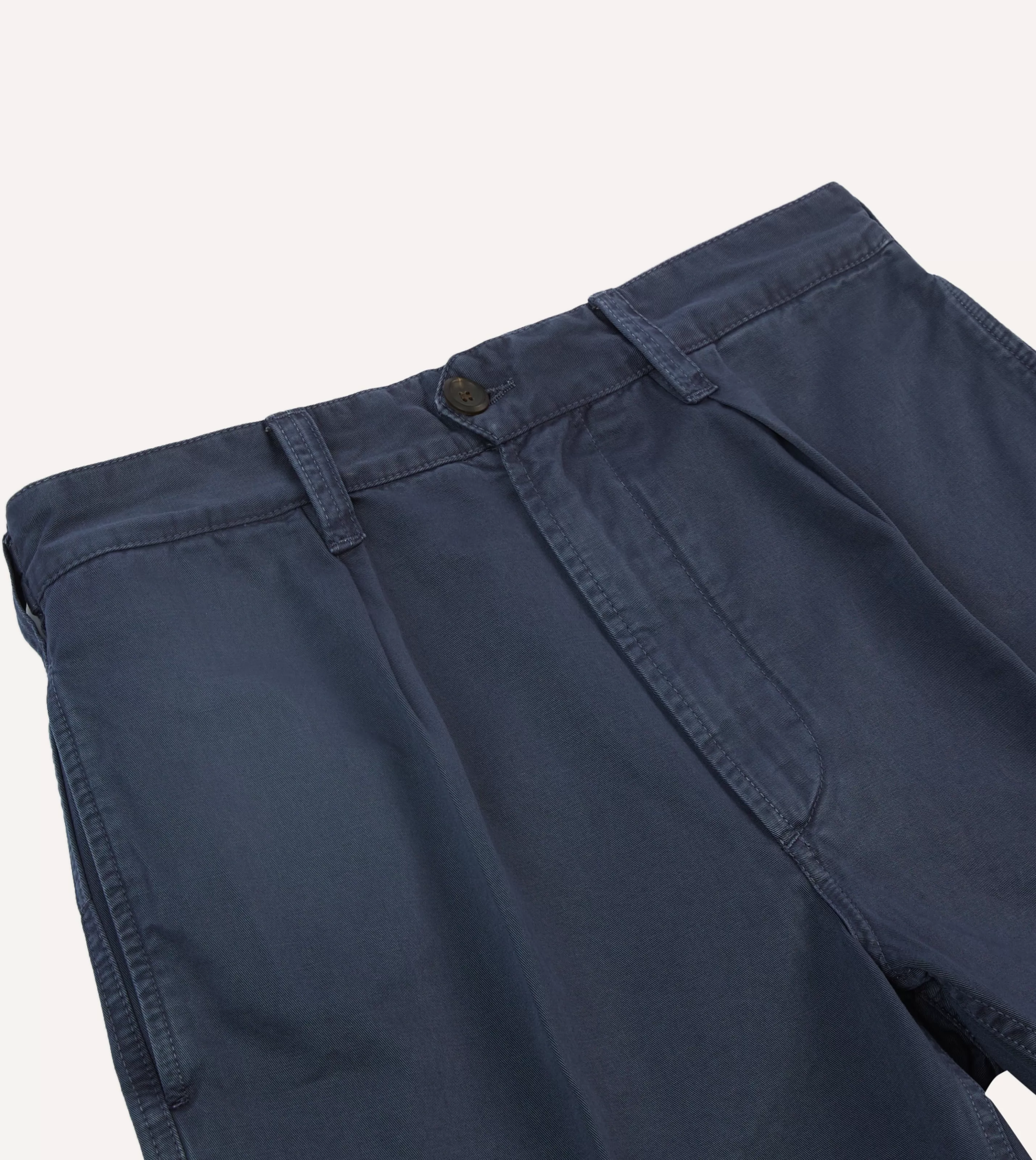 Drake’s Shorts | Cotton Twill Single-Pleat Shorts Washed navy