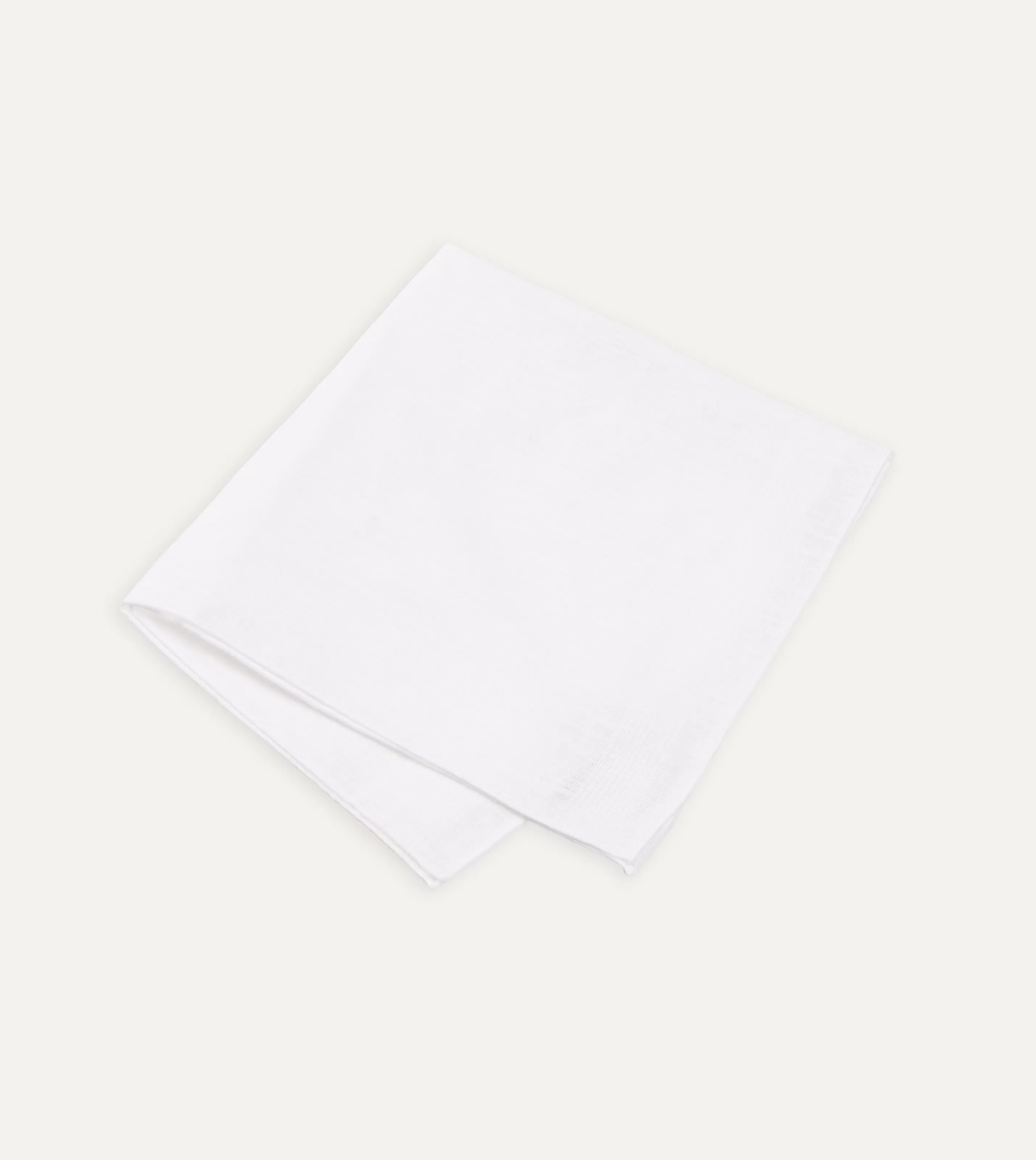 Drake’s Pocket Squares | White Linen Pocket Square