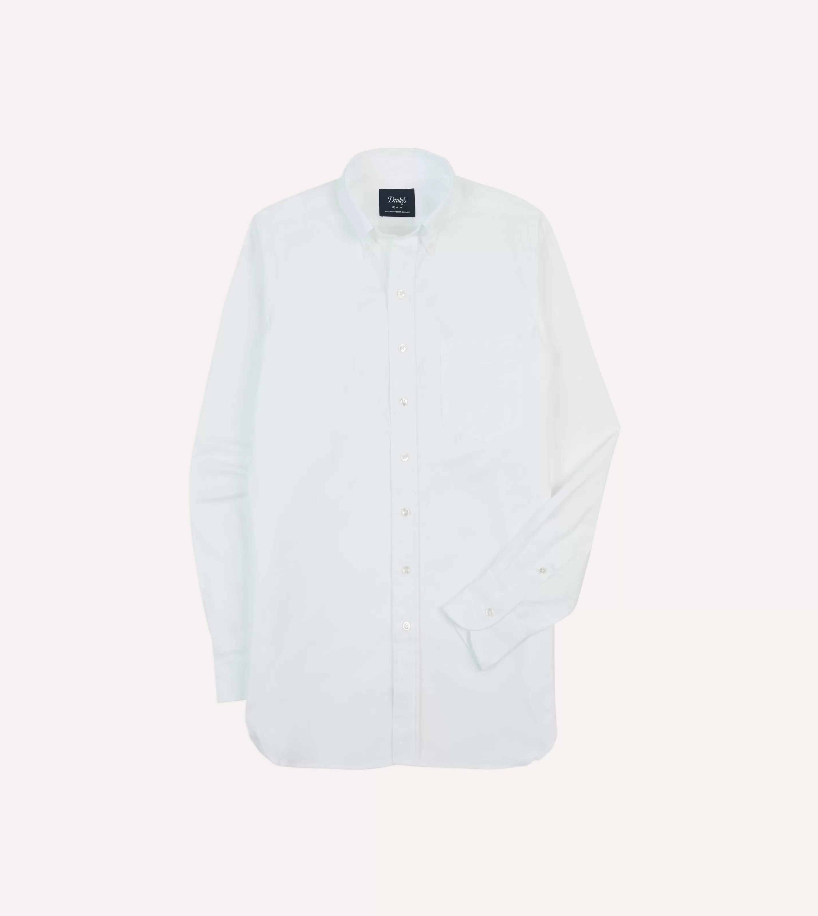 Drake’s Shirts | Formal Shirts | Pinpoint Oxford Cotton Cloth Button-Down Shirt White