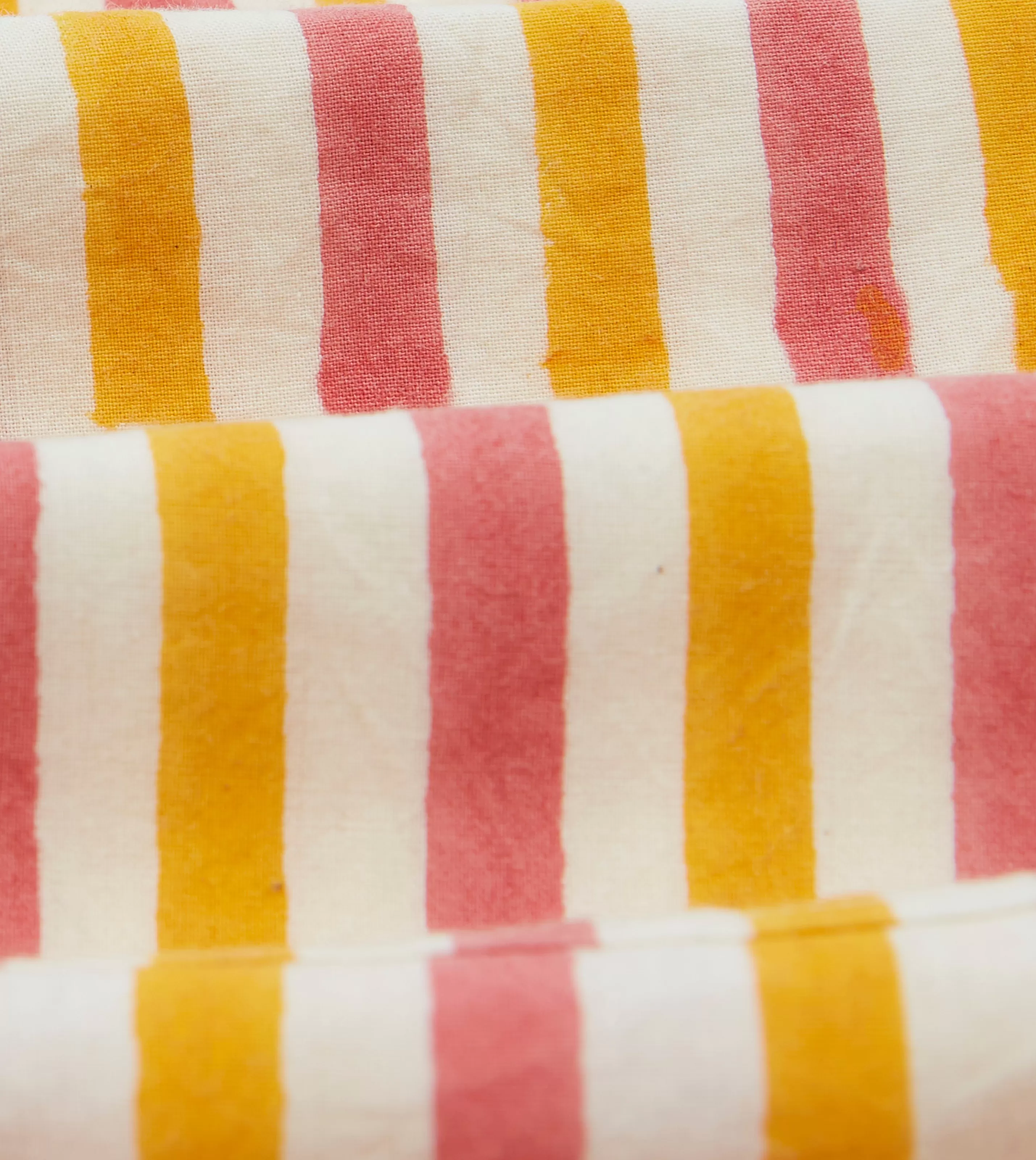 Drake’s Shorts | Yellow And Pink Stripe Block Print Cotton Drawstring Shorts