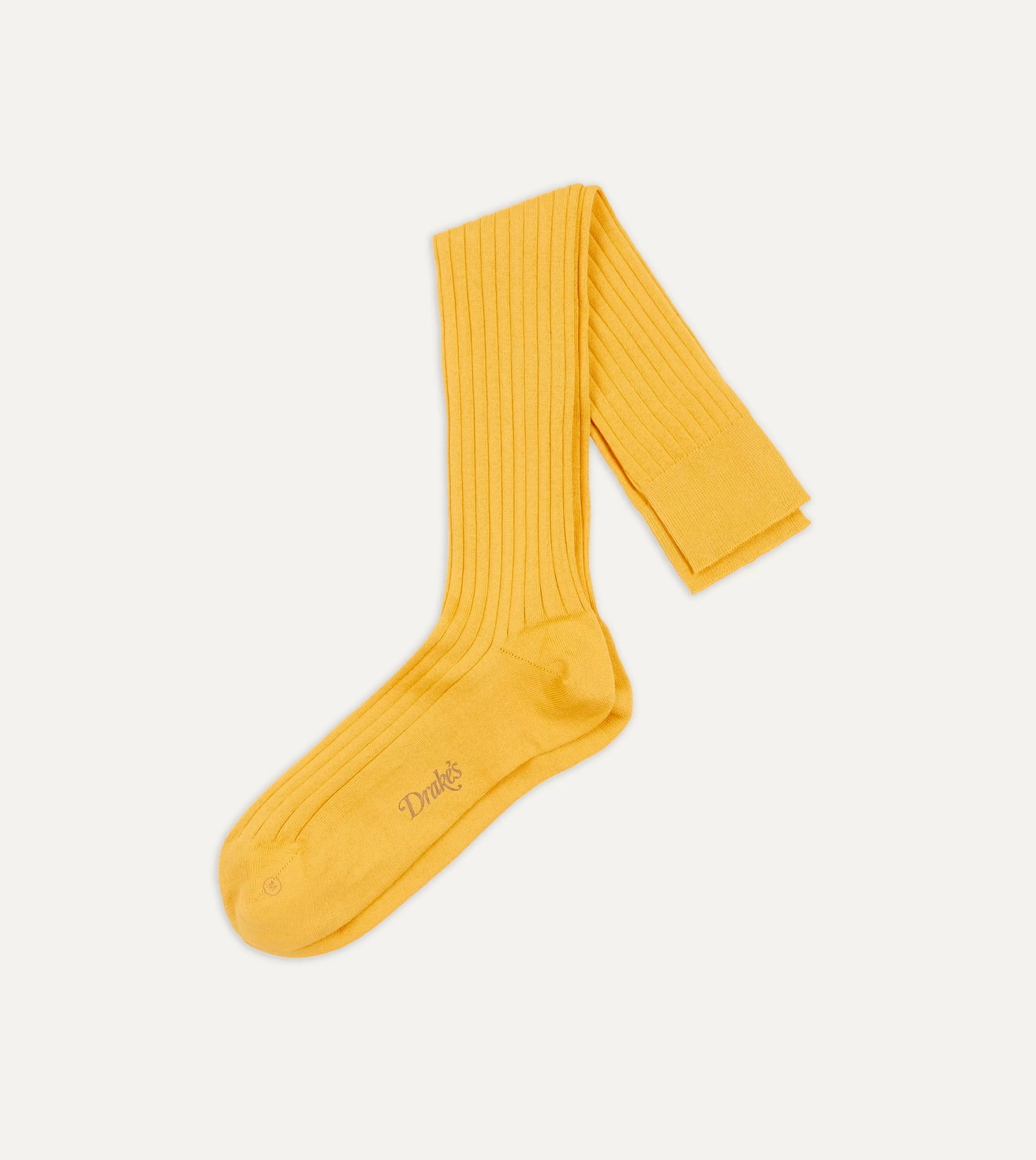 Drake’s Socks | Cotton Over-the-Calf Socks Yellow