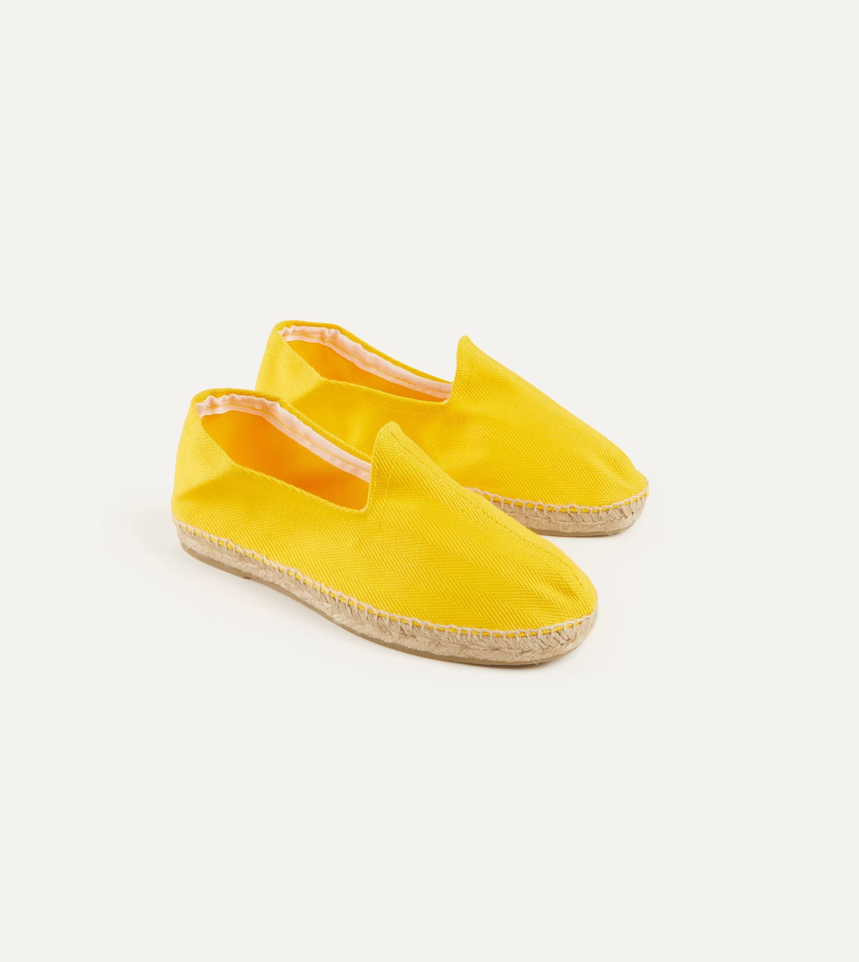 Drake’s Footwear | Espadrilles | Herringbone Cotton Espadrilles Yellow