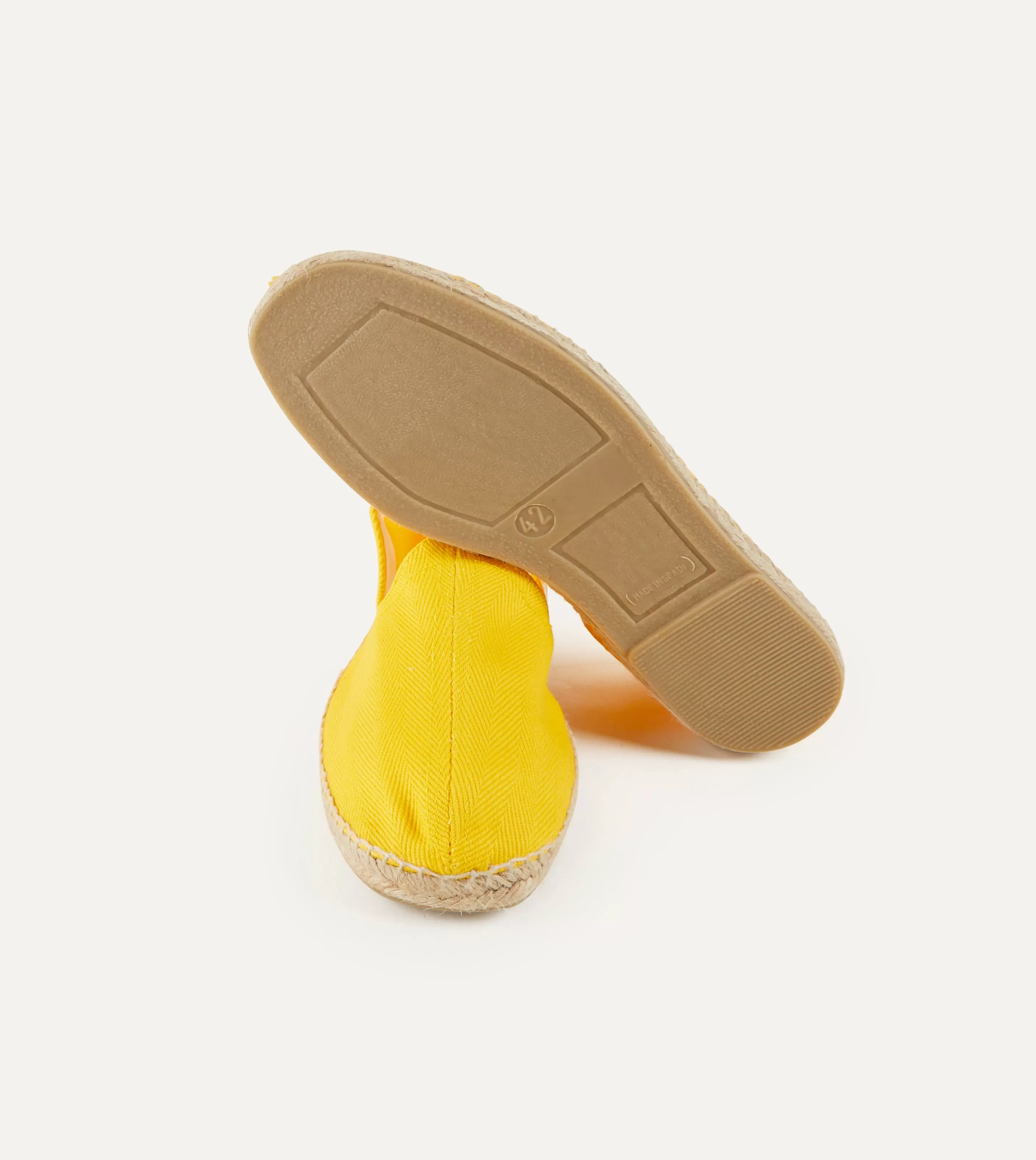 Drake’s Footwear | Espadrilles | Herringbone Cotton Espadrilles Yellow