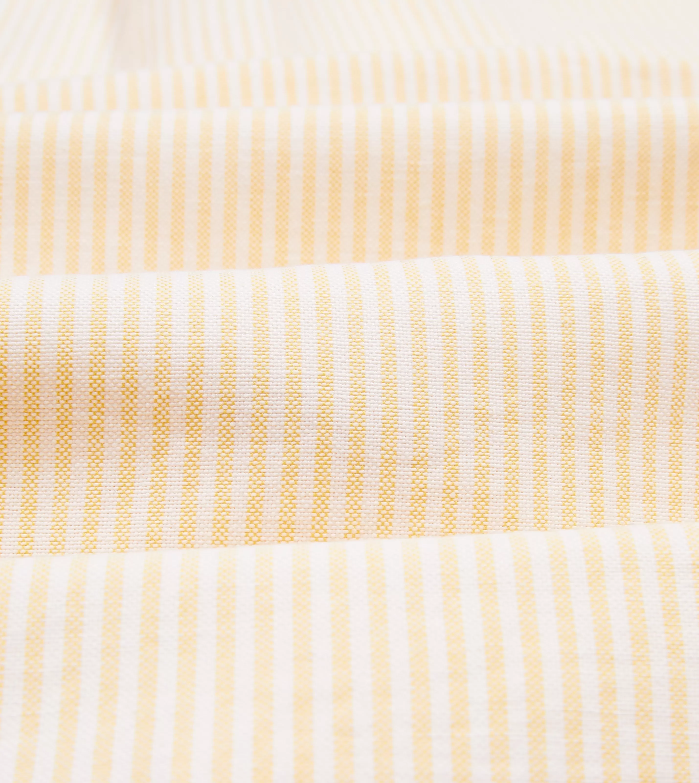 Drake’s Shirts | Formal Shirts | Ticking Stripe Cotton Oxford Cloth Button-Down Shirt Yellow