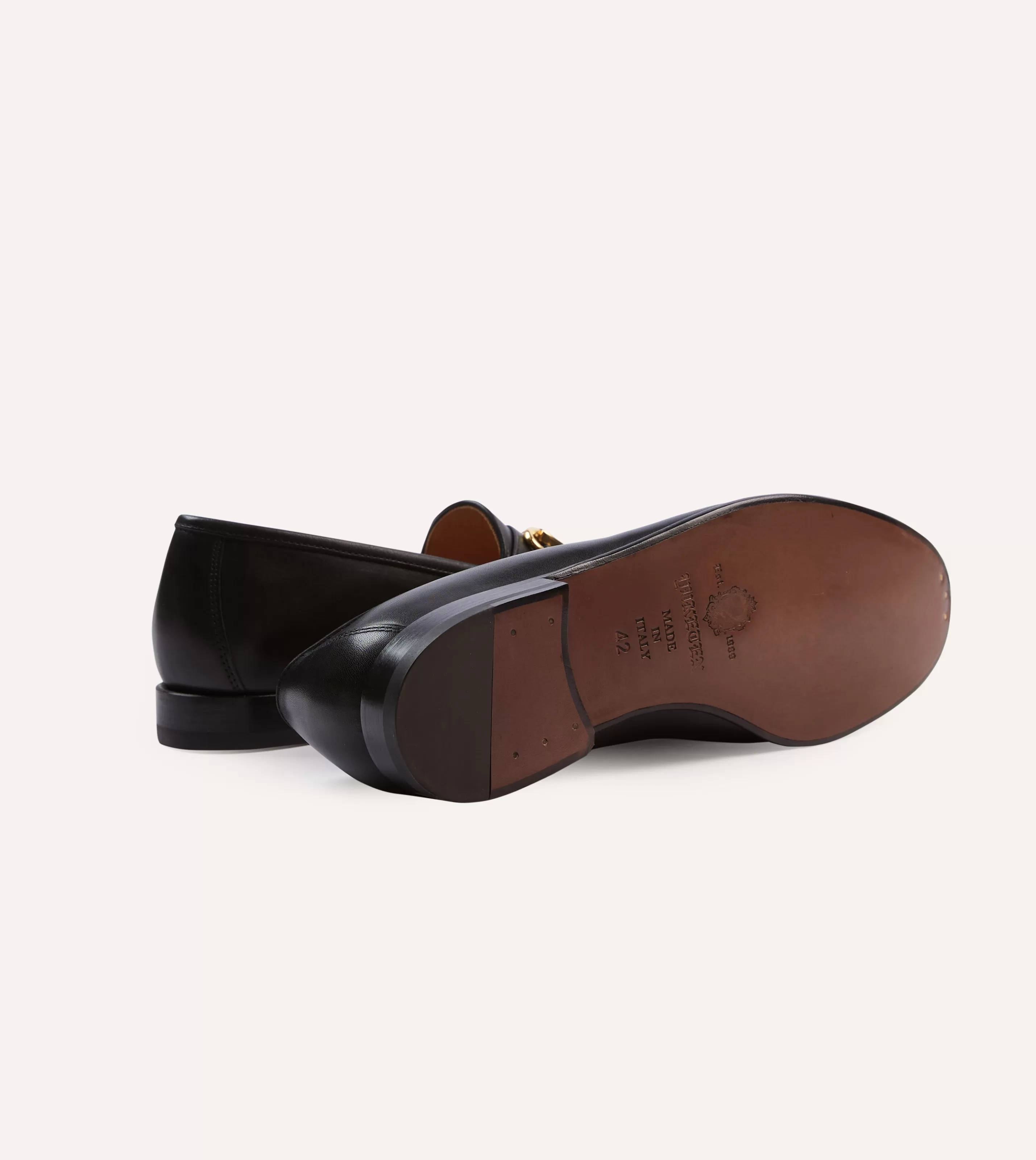 Drake’s Loafers | Yuketen Moc Ischia Black Leather Bit Loafer